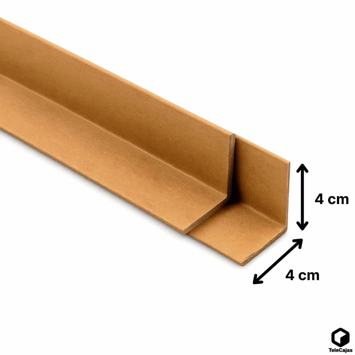 Cantoneras de cartón reciclado 120 cm x 4 cm Protectoras para palets y embalaje Pack de 12
