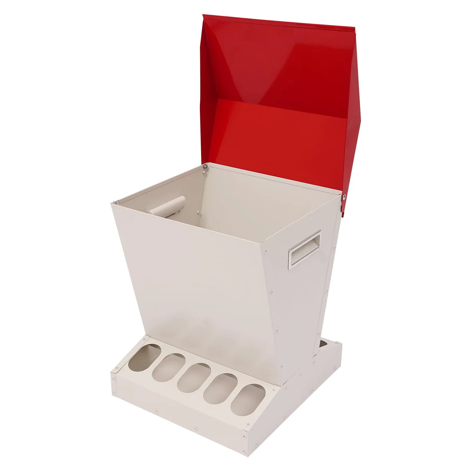 Comedero automático grande para pollos, 11 kg, de metal, con 10 conexiones de alimentación, comedero automático para aves de corral, pollos, patos, pavos, gansos