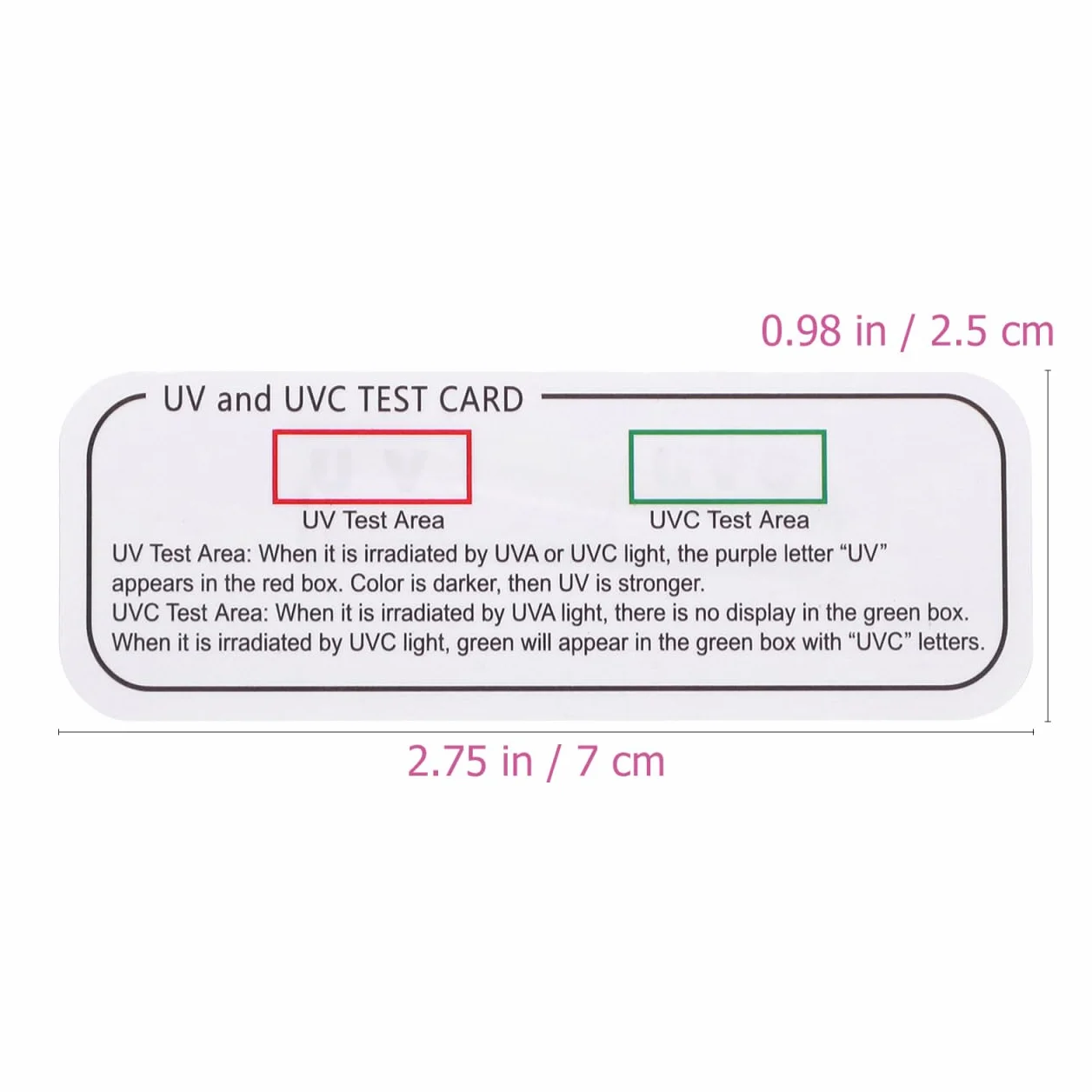 Cabilock 25 Tarjetas De Prueba UV UVC-UVA Indicadores Luz Ultravioleta 2.75x0.98x0.19in