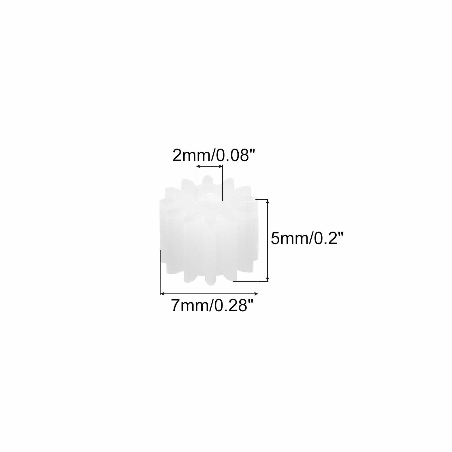 QUARKZMAN 12 Dientes Engranajes de Plástico Modelo 122AA para Coche RC, Módulo 0.5, Blanco