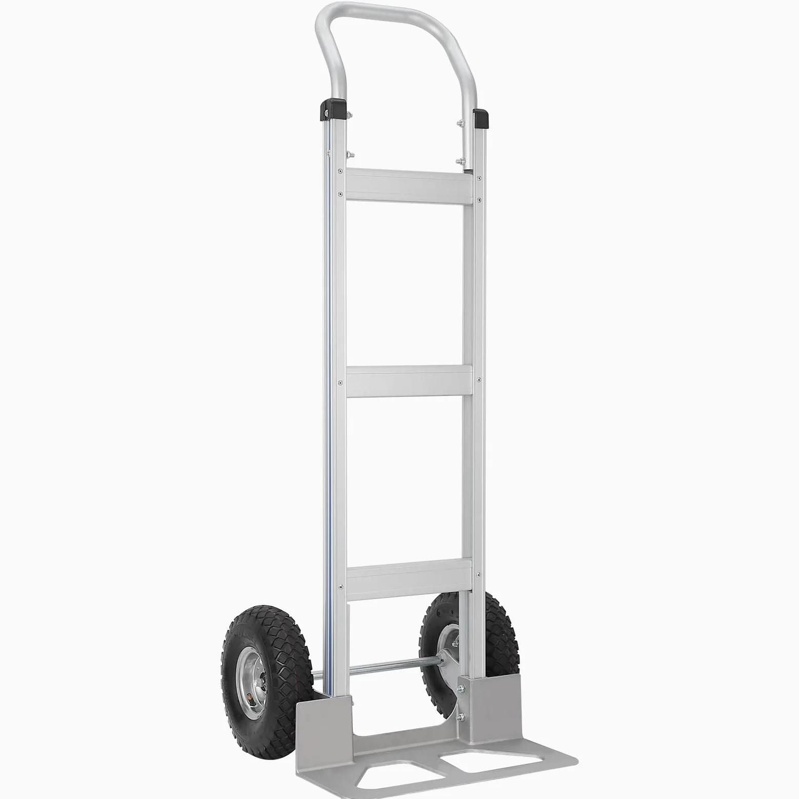 Garvee Carretilla de mano de aluminio resistente, capacidad de 205 kg con mango horizontal y ruedas de goma de 25 cm, carrito plegable ligero para mudanzas, tiendas, hogar y jardín