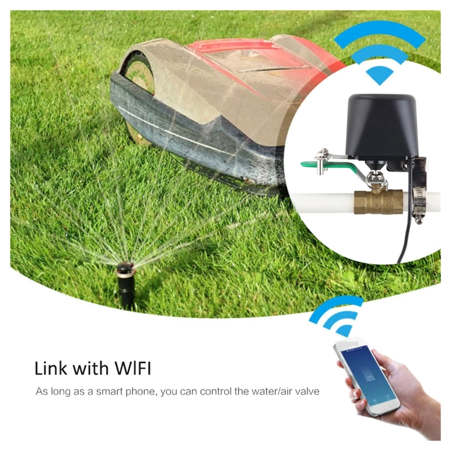 Zigbee 1/2 "3/4" 1 "Wifi Inteligente Control De Manipulador Gas Válvula Agua DN15/20/25 Controlador Automático Tuya(Wifi version)