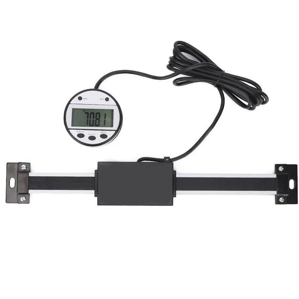 Escala lineal digital de 1000 mm, lectura precisa de aleación de aluminio LCD con herramienta de medición de dispositivo de visualización de rectángulo magnético redondo, para mecanizado(1000MM)