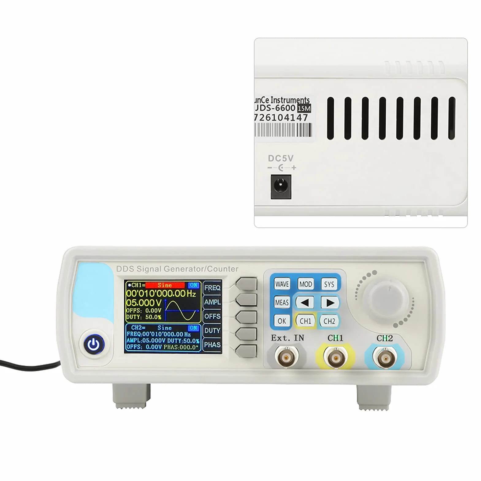 Generador de señal JDS6600 DDS, frecuencia sinusoidal de control digital de contador de alta precisión AC100-240V (regulaciones de EE. UU. 60 HZ)(15HZ)