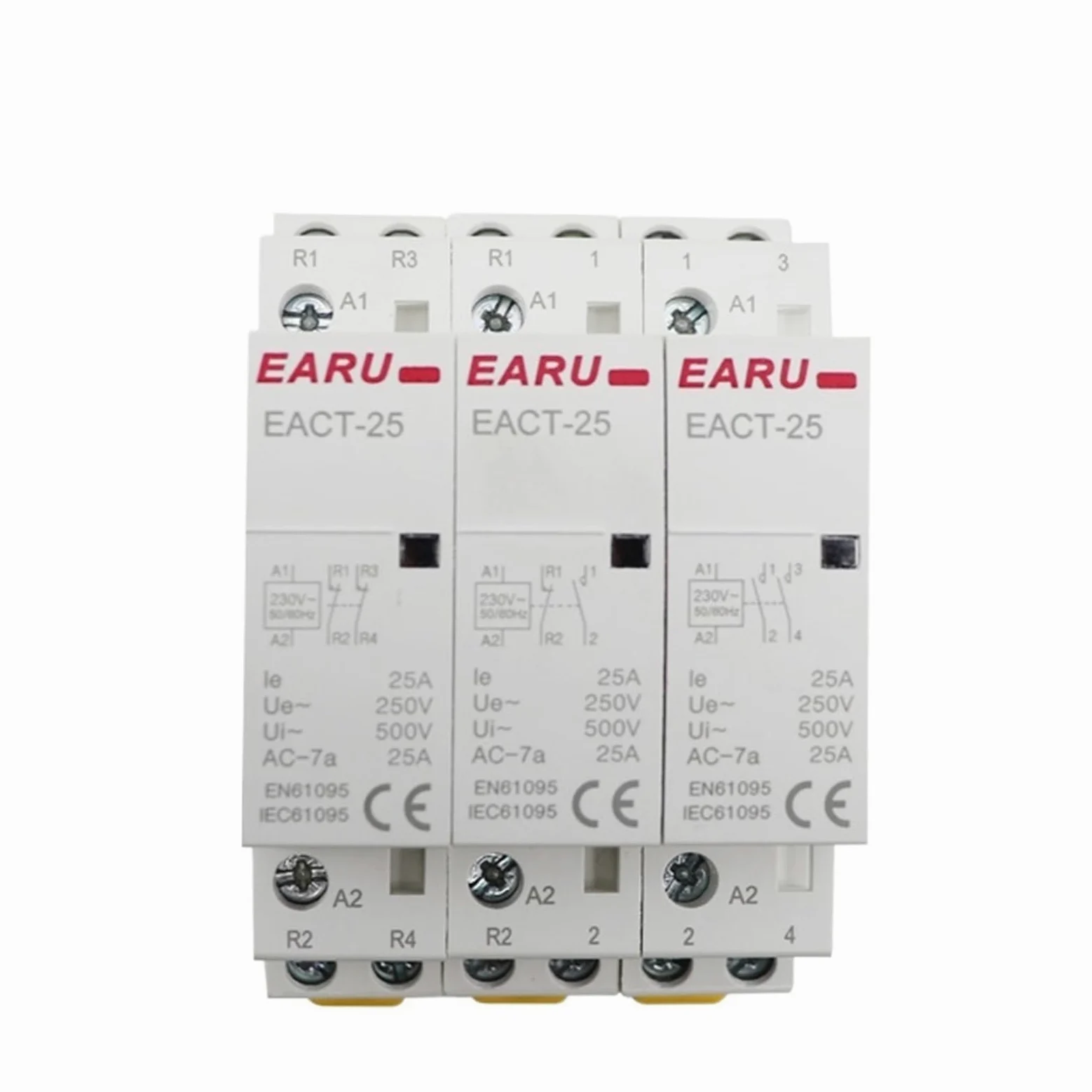 Contactor modular de CA 2P AC 220V 230V 16A/20A/25A/1NO/1NC 2NO/2NC 50/60Hz montado en riel DIN para el hogar | 16 A, 12 V