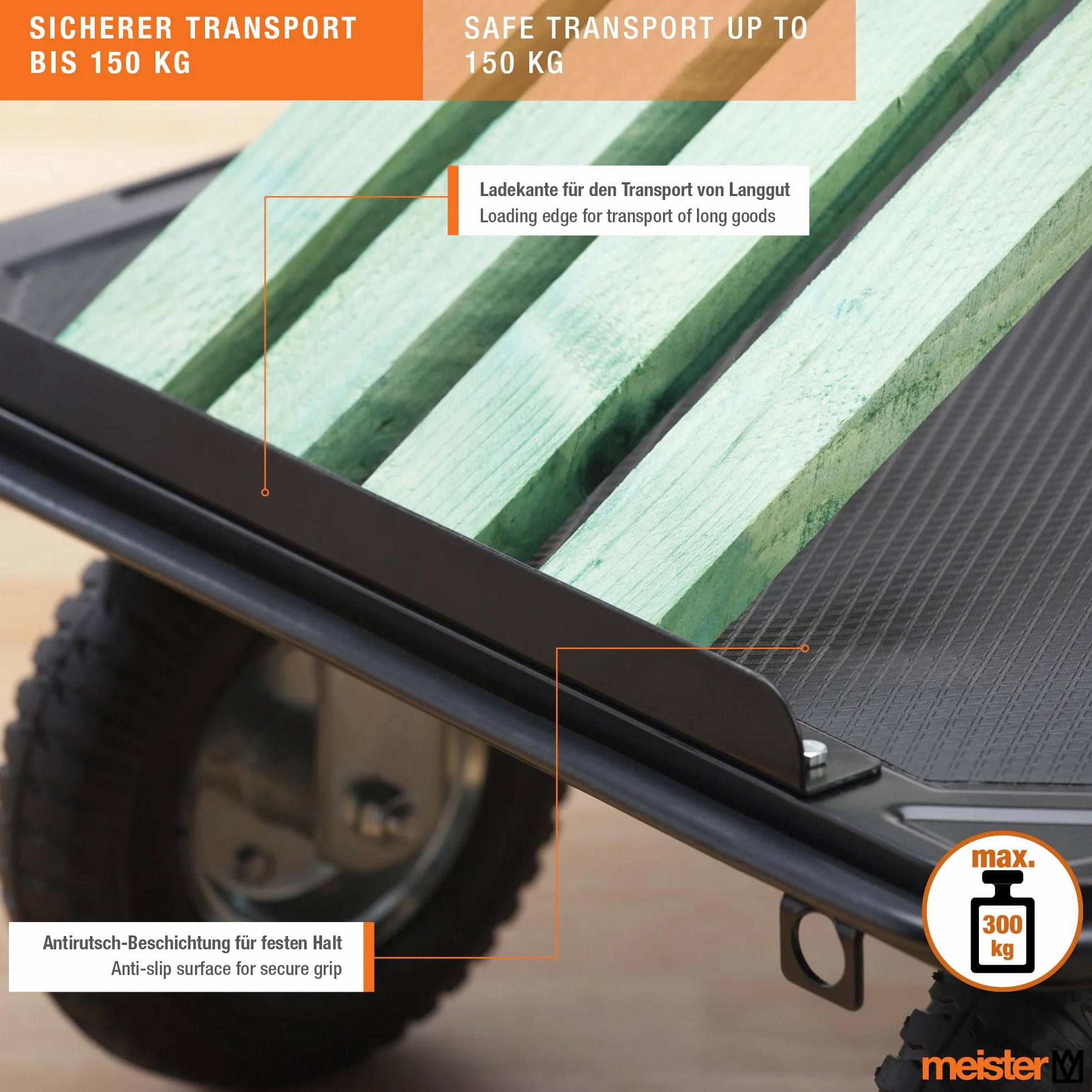MEISTER Chariot plateforme Cross-Over - 300 kg