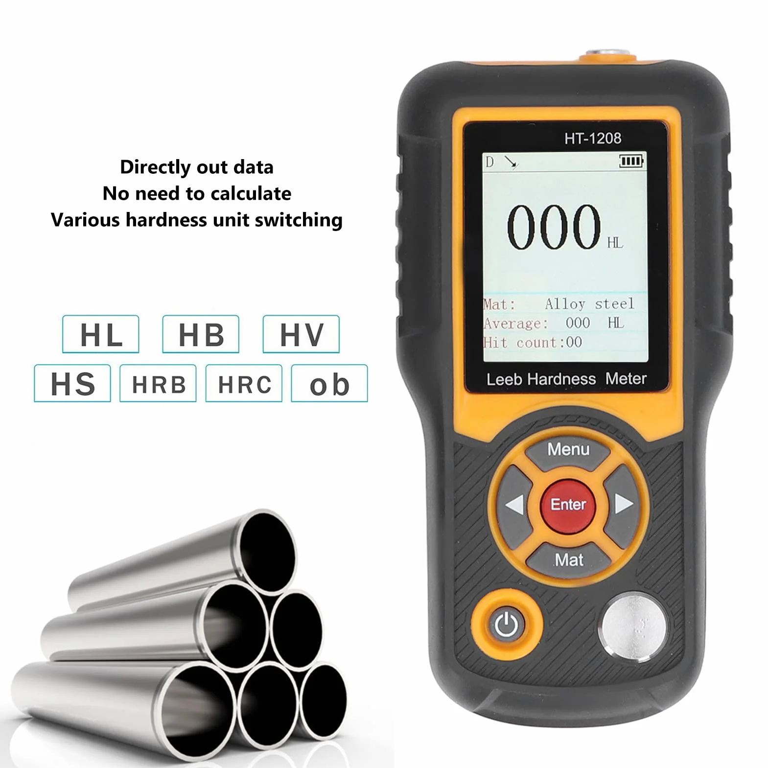 Probador de Durómetro de Metales, 170HL a 960HL Equipo de Prueba de Dureza de Alta Precisión con Pantalla TFT a Color (HT-1208)