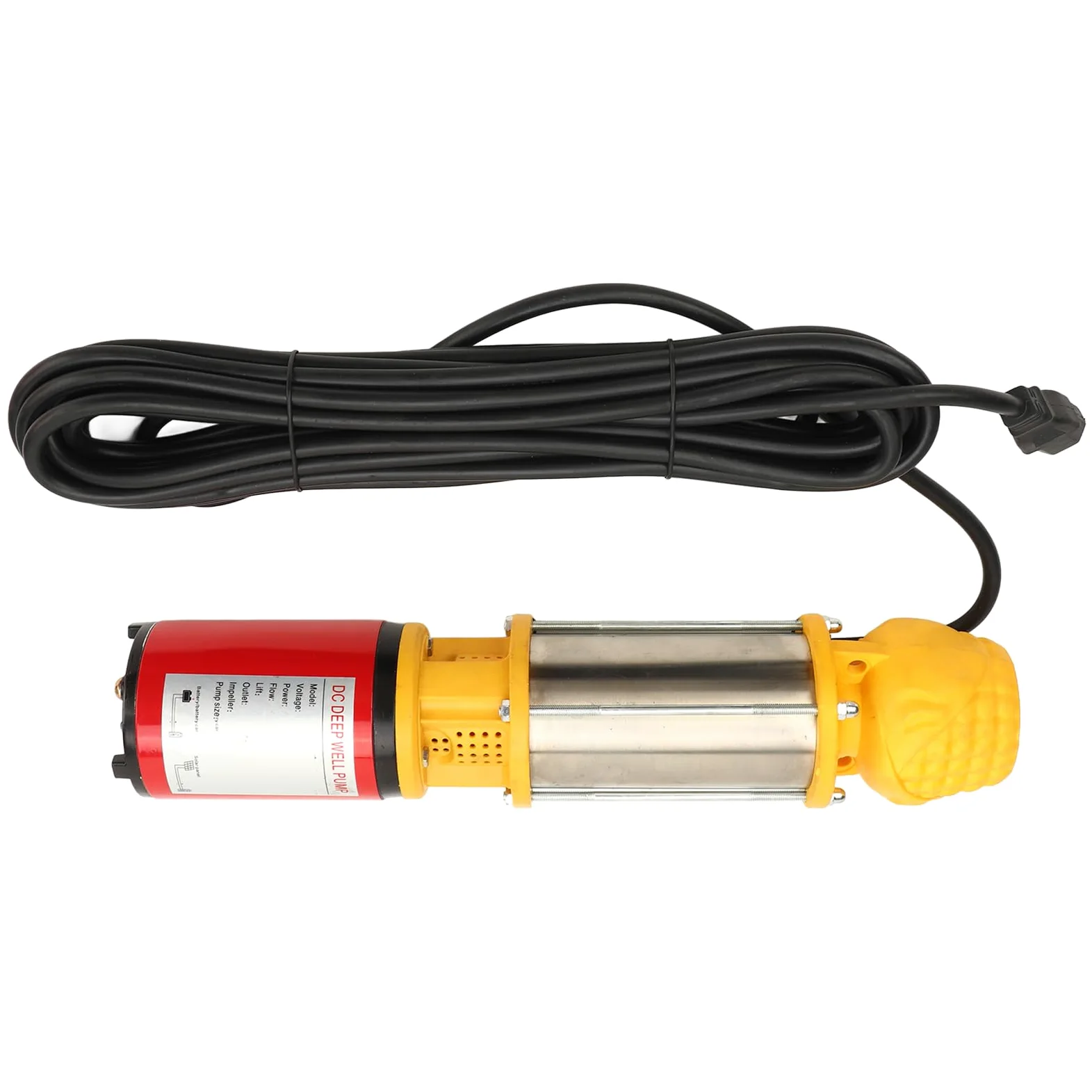 Ejoyous Bomba de Pozo Profundo CC Bomba de Pozo Sumergible Solar de Acero Inoxidable 400 W DC 48 V 6 M3 H 18 M Elevación 3 Tamaños de Salida para Riego de Granjas Jardín Estanque Transferencia de