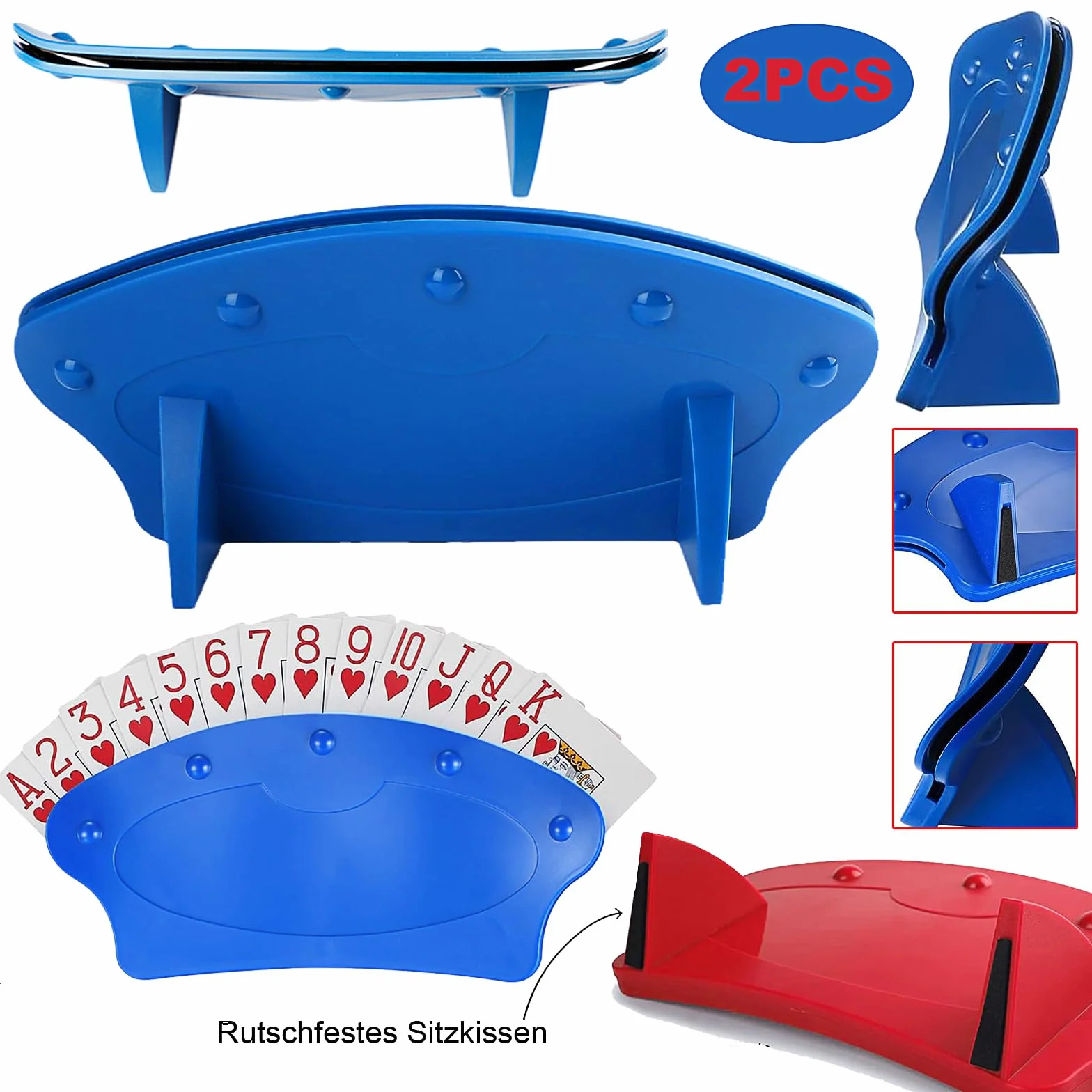 Soporte para Naipes 2 Piezas Manos Libres Soporte de Cartas Póker para Adultos