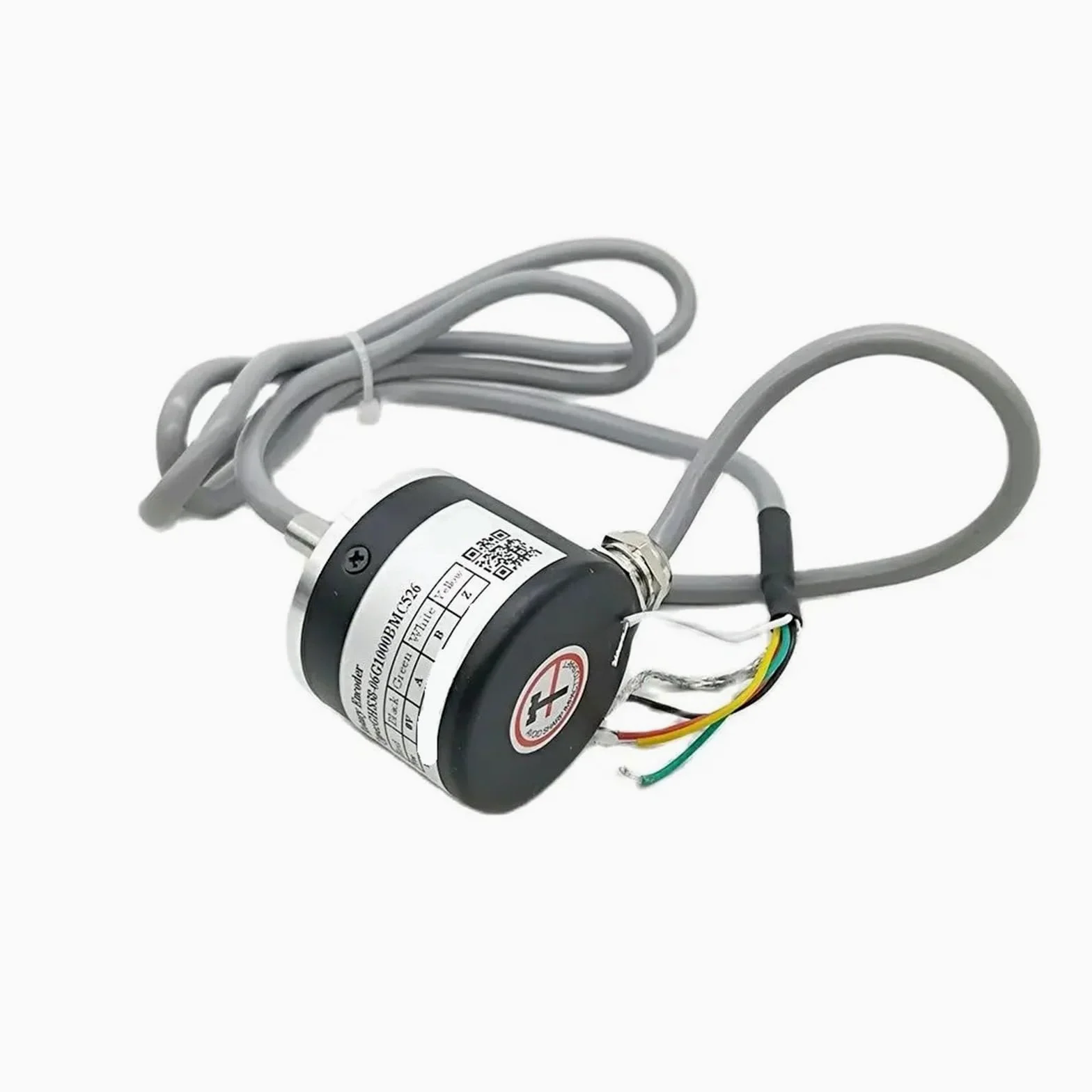 Encoder rotativo Codificador rotatorio incremental óptico 360, Eje de 6 mm, 12 24 V CC, Salida de Voltaje HTL, medición de Velocidad y posición(2048ppr)