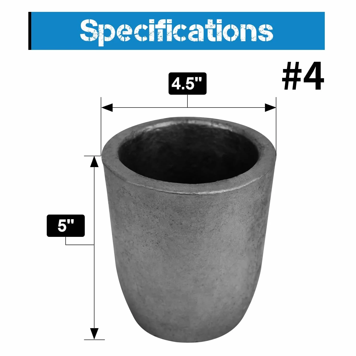 Graphite Crucible 4.5 kg for Metal Melting Casting Gold Silver Copper Brass Aluminum