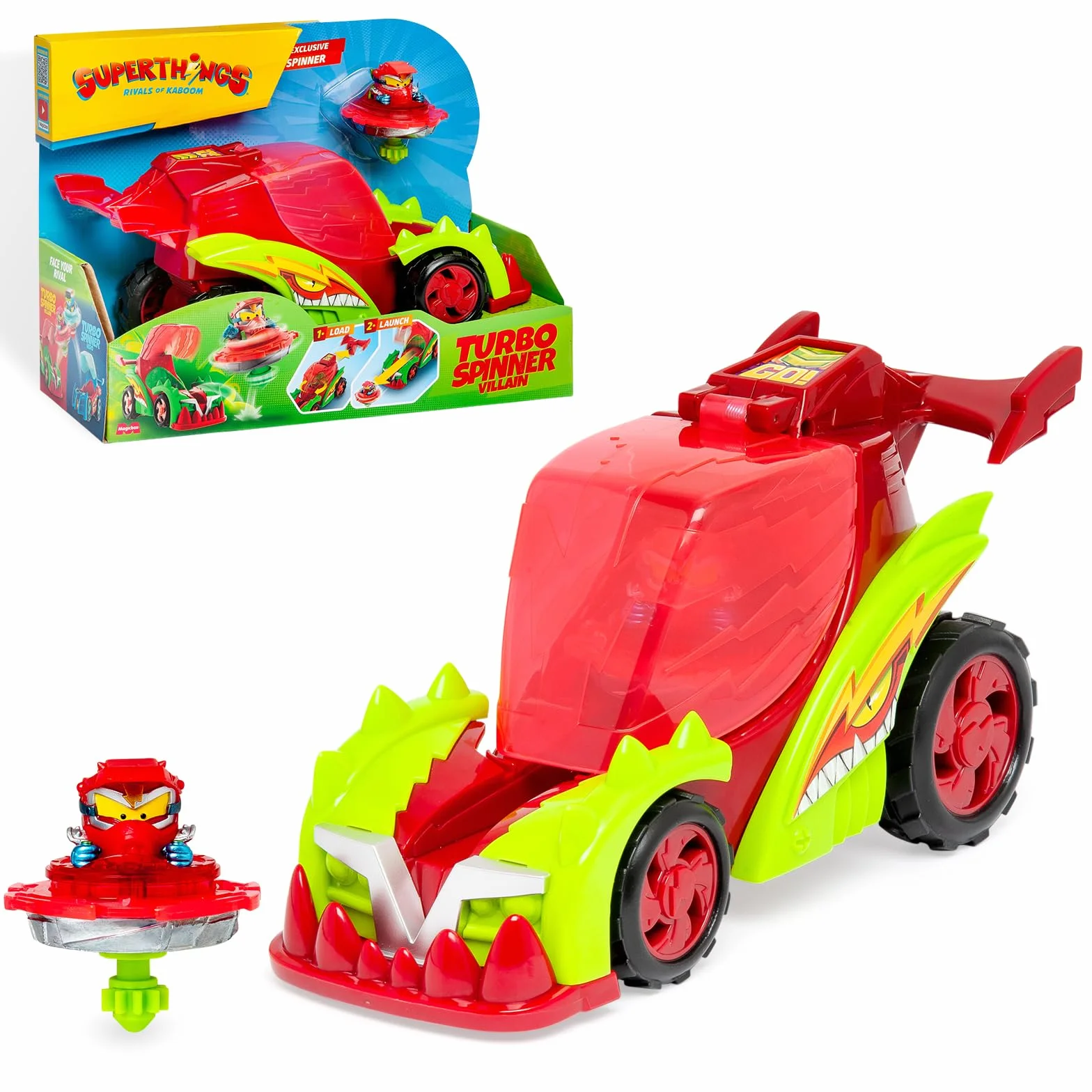 SUPERTHINGS KAZOOM Power Turbo Spinner Villano Vehículo Lanzador de Peonza
