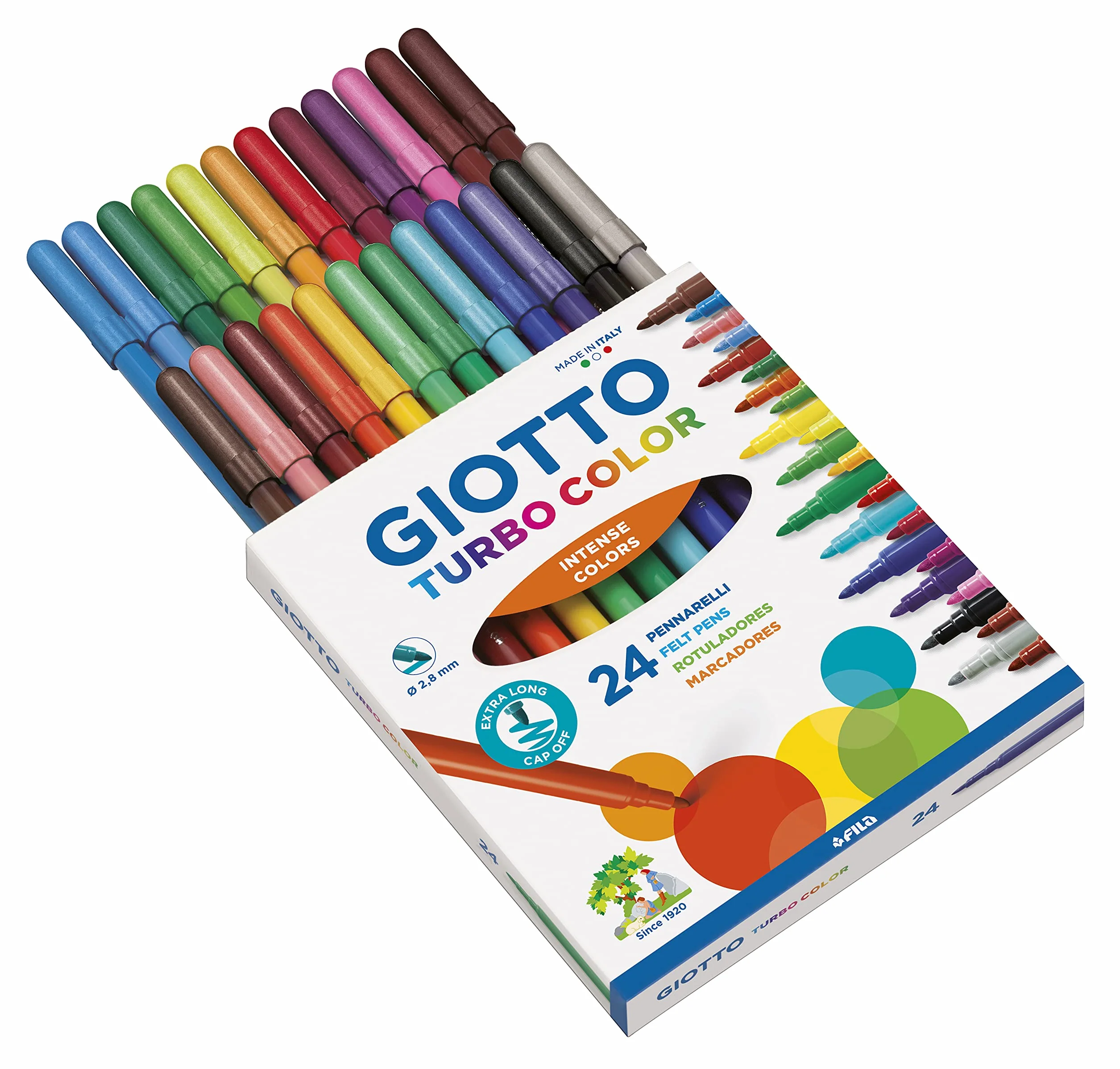 GIOTTO Turbocolor Rotuladores Punta Fina 2.8mm 24 unidades