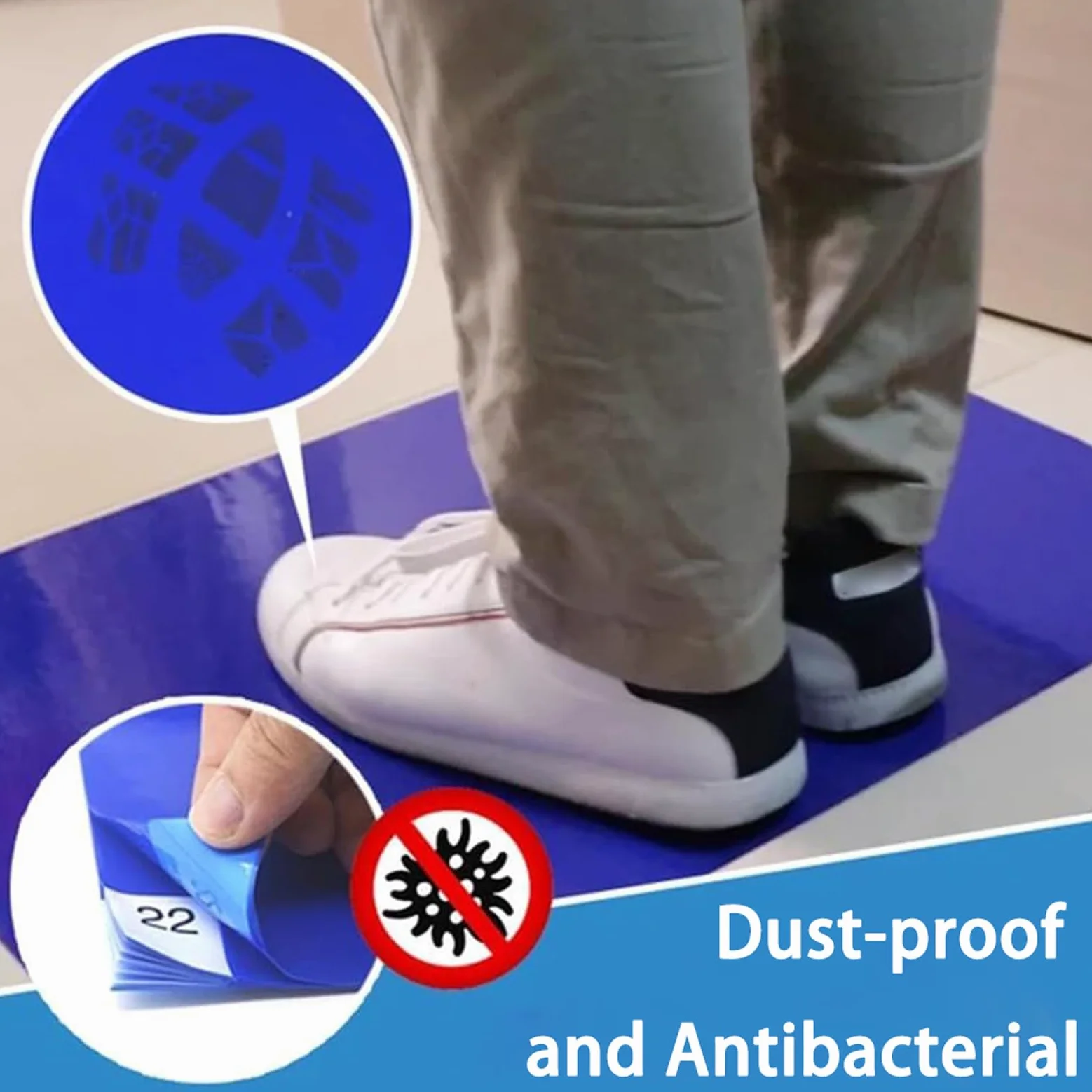 Tapetes Adhesivos para Salas Limpia Alfombrilla Adhesiva Purificante Alfombrillas Antipolvo Altamente Adhesivas Antipolvo,Antiestática,para Laboratorios/Estudios médicos