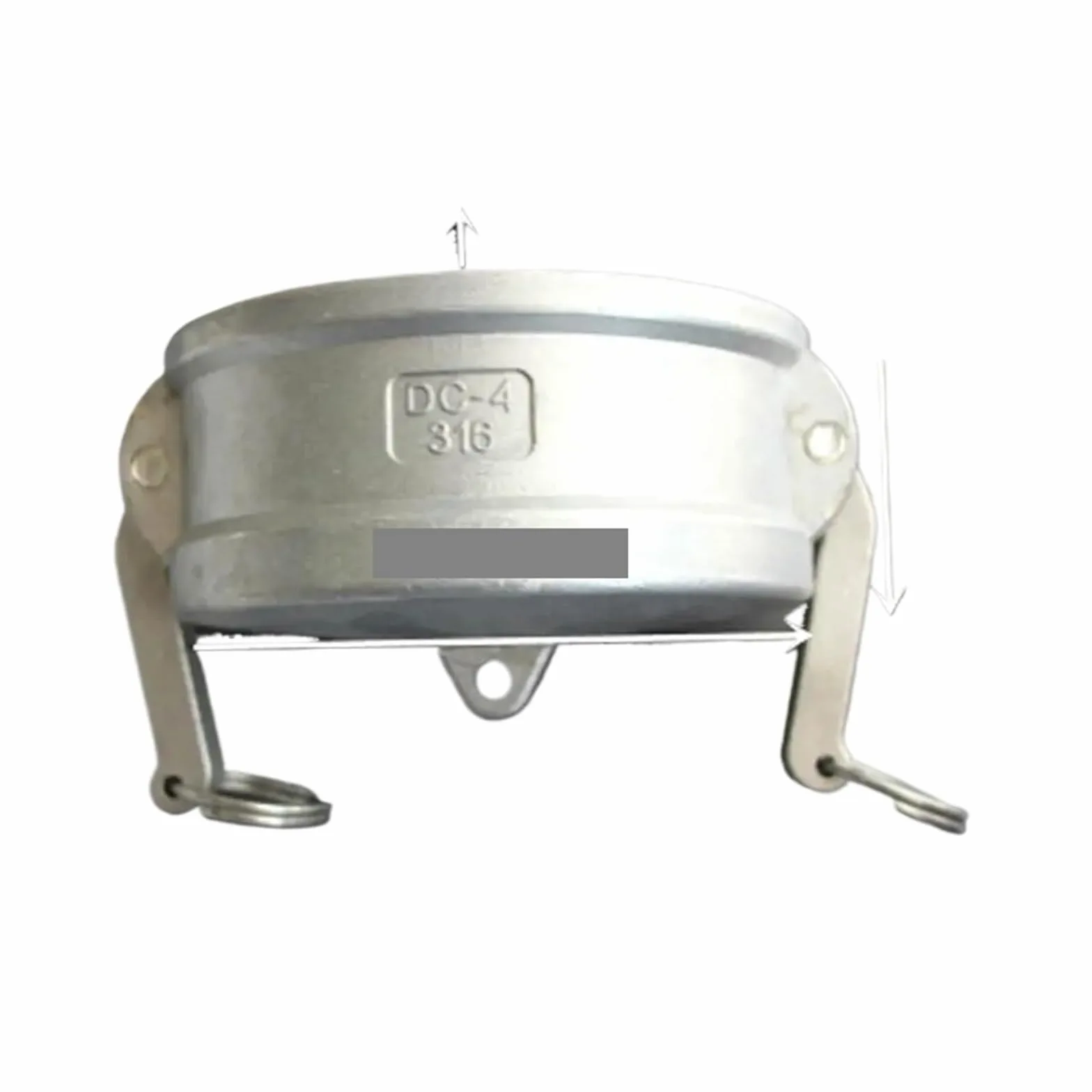 Acoplamiento de desconexión rápida Camlock Tipo C con Tapa de Enchufe de 4", Acero Inoxidable 316, Ranura de Leva for Bombas de Manguera de Cerveza casera