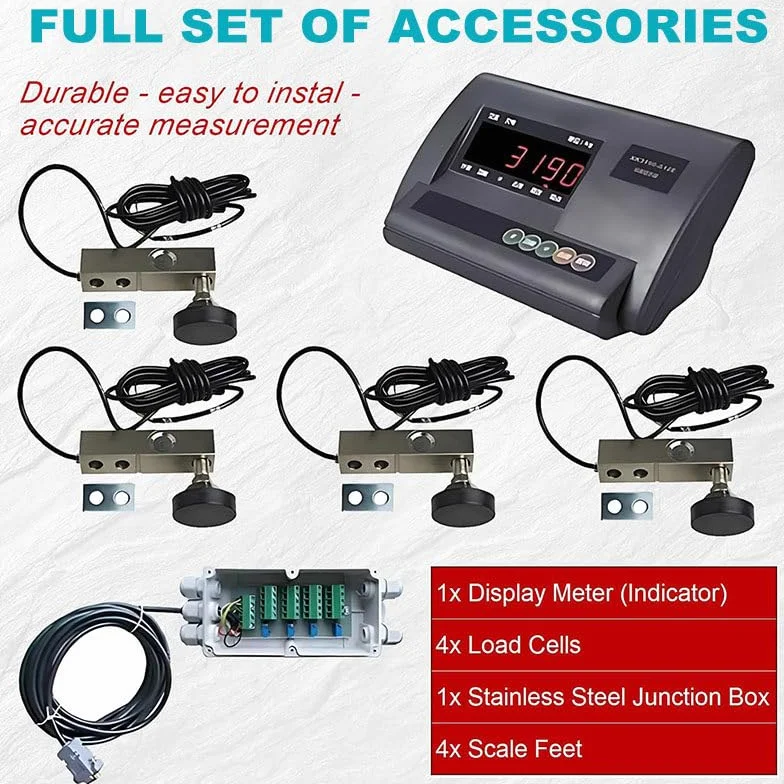 Juego de báscula para Ganado, Pantalla de Alta precisión, báscula de celda de Carga, Juego de báscula electrónica para Ganado con Caja de Conexiones, Ganado Vacuno, Cerdos, Cabras