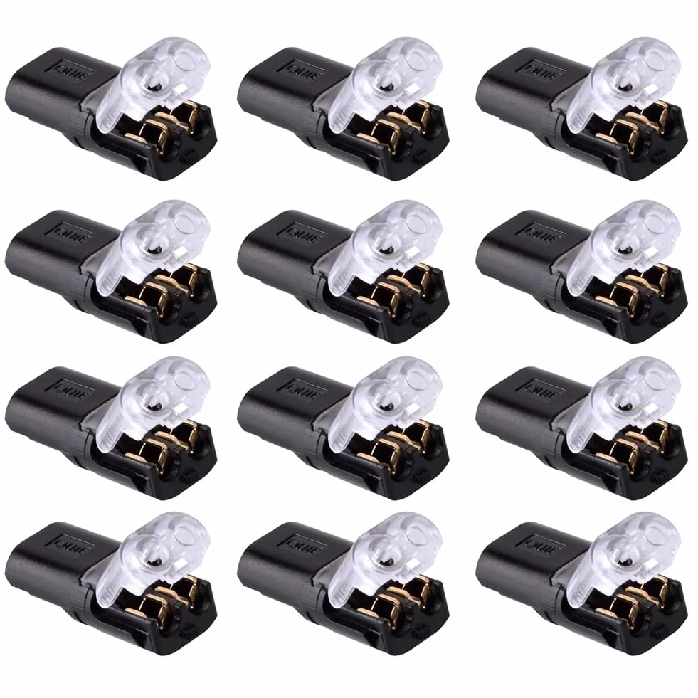 Conectores A Presión de Cable de 2 Pines, Conector Enchufable Impermeable con Hebilla de Bloqueo, 50 Unidades