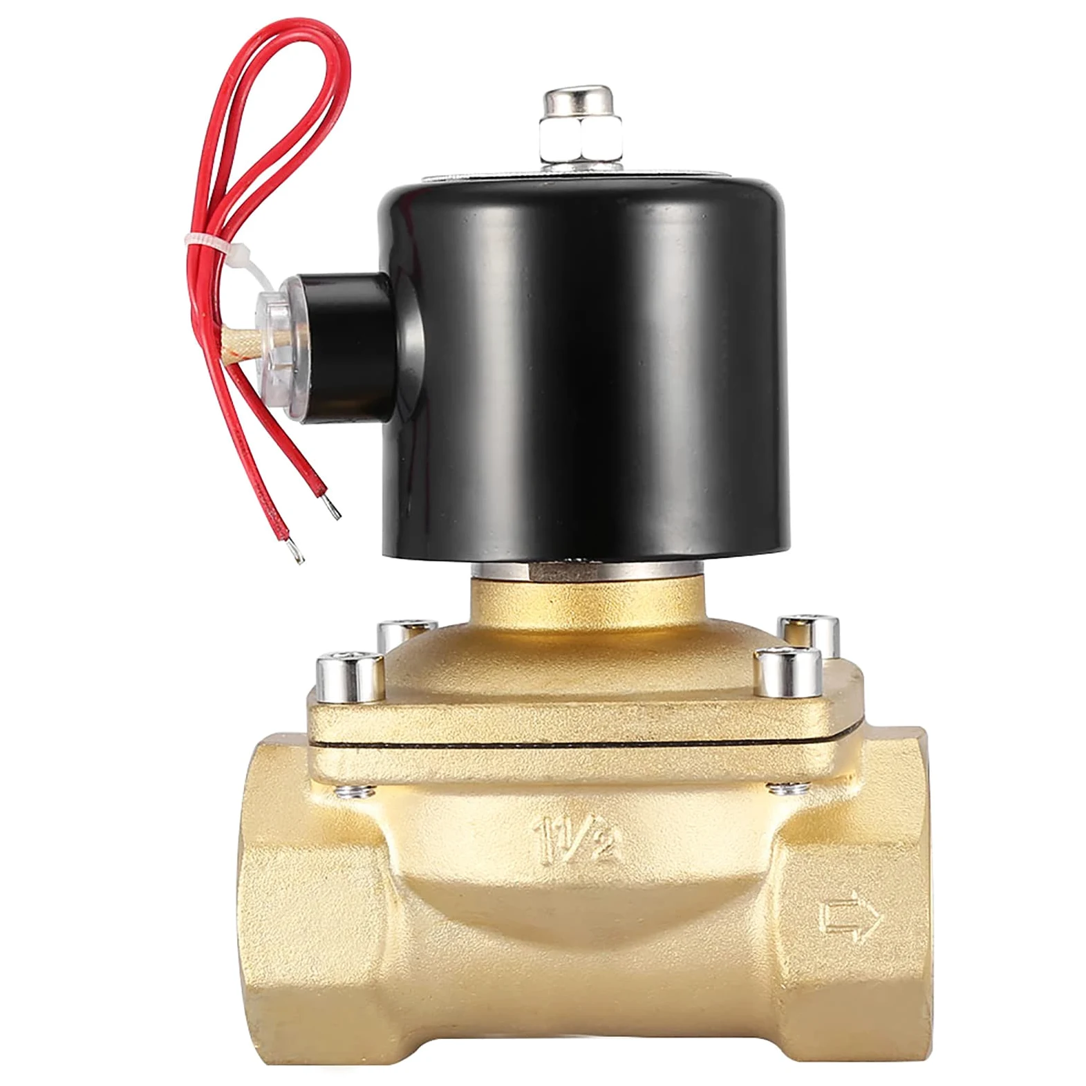 Válvula Solenoide Eléctrica Válvula Solenoide Bidireccional de Latón DN40 1-1 2 Pulgadas 220 VCA Normalmente Cerrada IP65 0 a MPa para Control de Flujo de Aceite, Aire y Agua