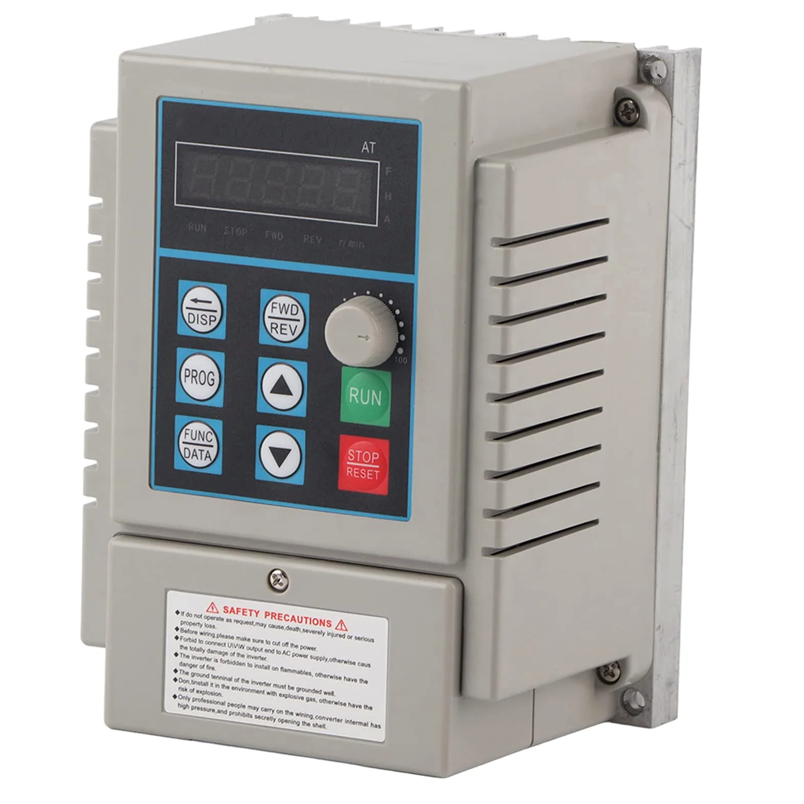 VFD 0.45KW, Variador de Frecuencia, Convertidor Inversor de Accionamiento de Motor VFD de 220 VCA Controlador de Velocidad VFD para Motor de CA Monofásico (entrada Monofásica,