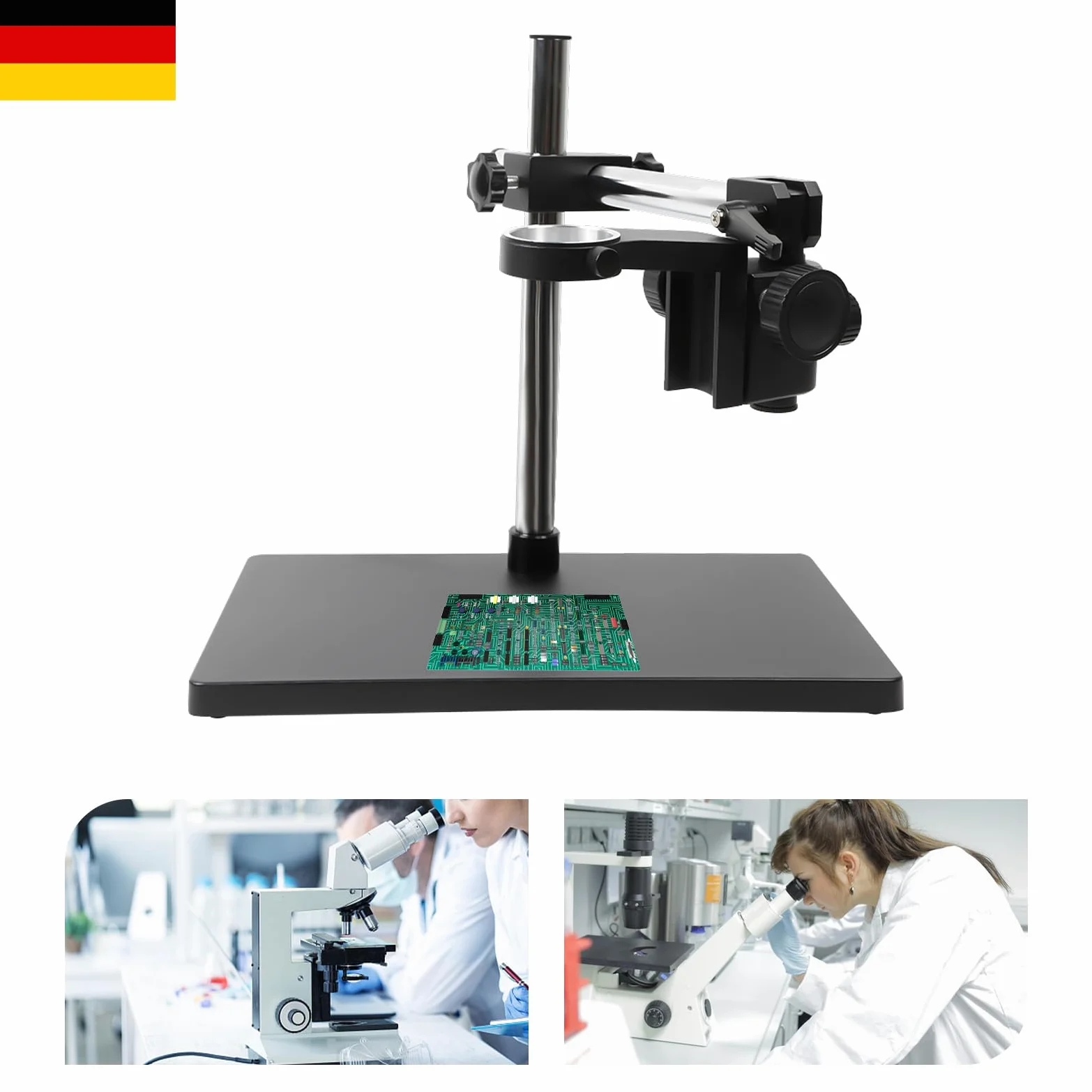 Soporte de mesa para microscopio, soporte para microscopio ajustable, diámetro del microscopio adecuado 50 mm/1,97 pulgadas, para escuelas, laboratorios, fábricas, laboratorios biológicos
