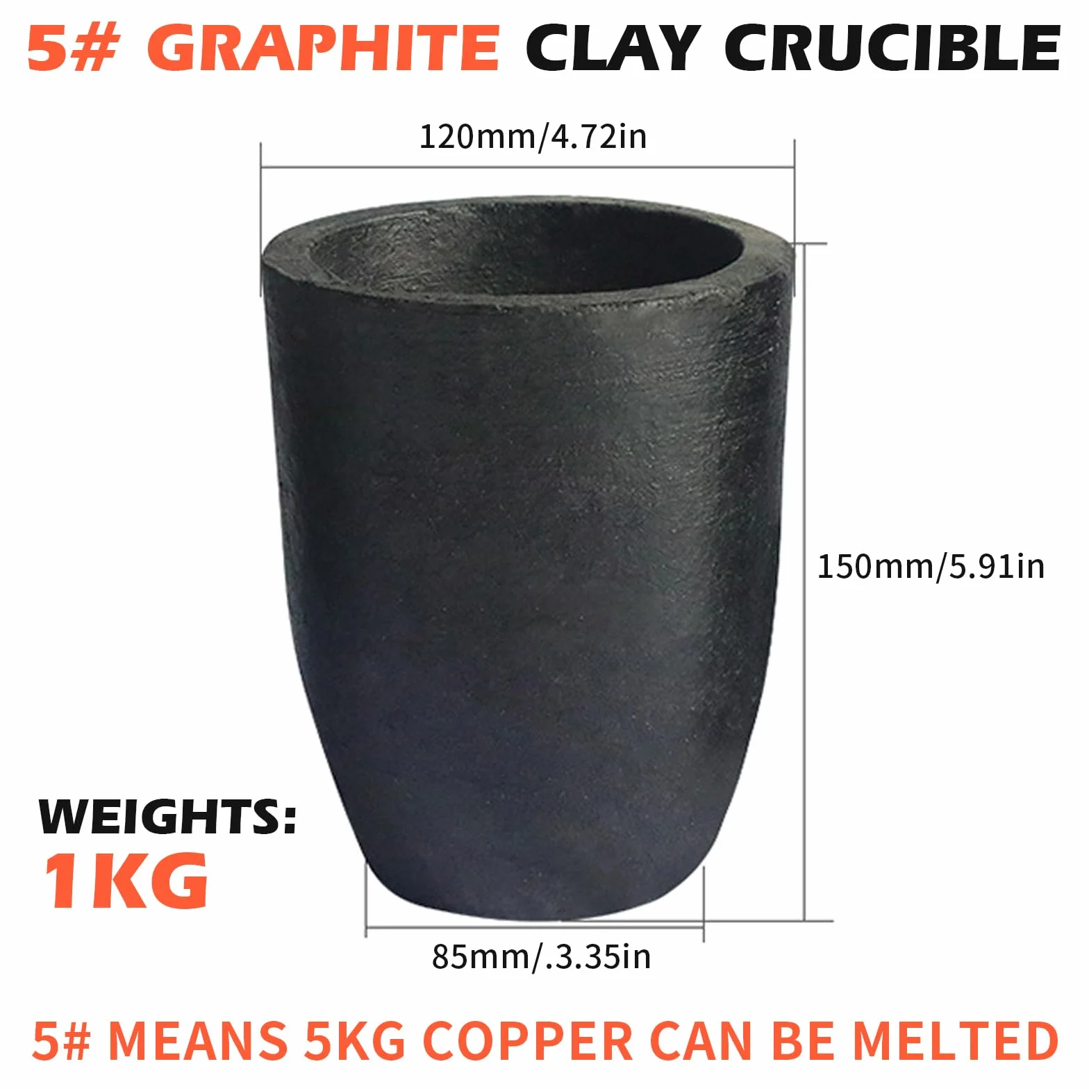 Crisol de grafito de carburo de silicio para fundir metal, fundición de oro plata cobre latón aluminio