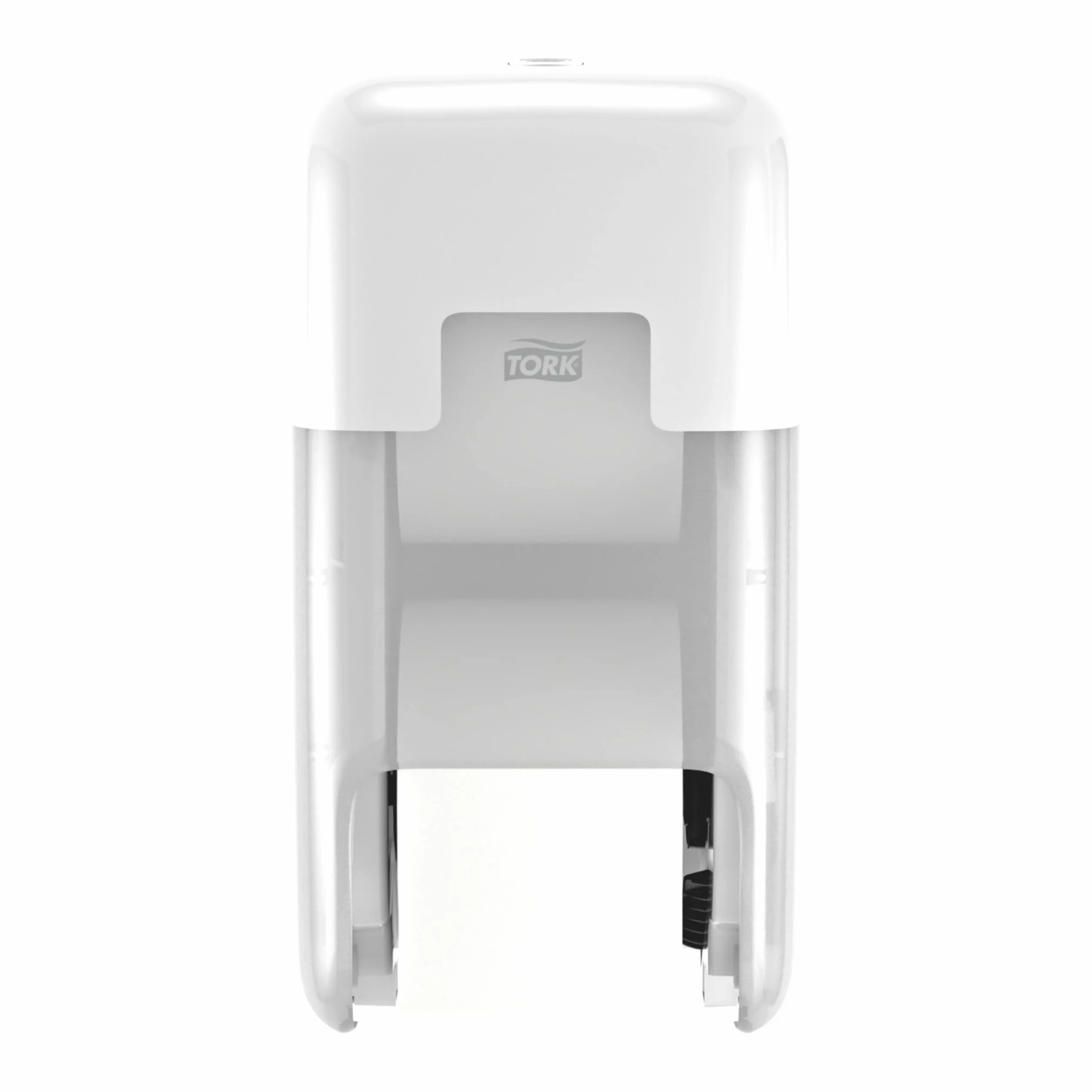 Tork OptiServe Dispensador para Dos Rollos de Papel Higiénico sin Mandril Blanco T7, Dispensador Vertical, Línea Elevation, 558041