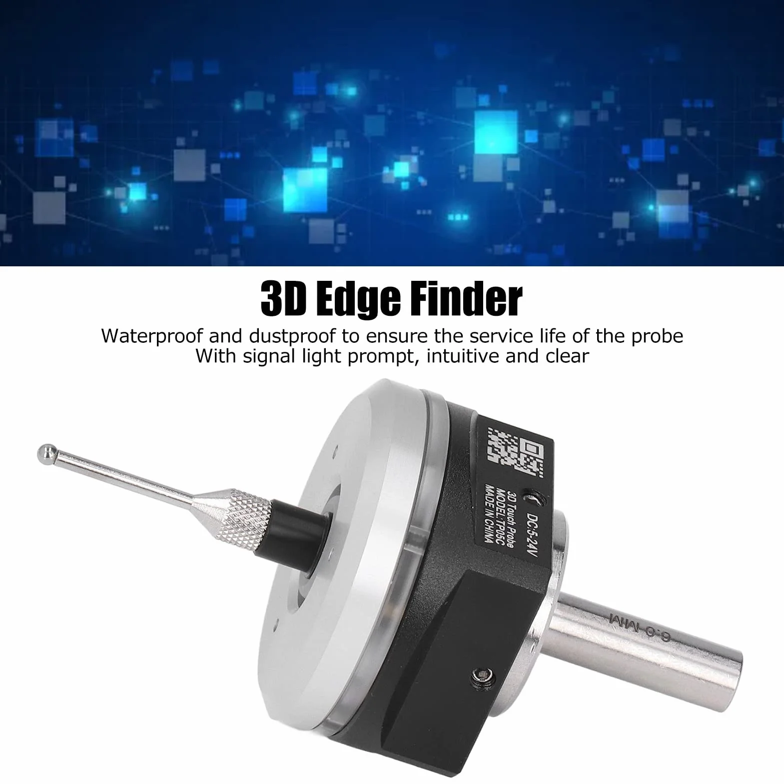 Buscador de borde de sonda táctil 3D CNC, para equipo CNC Mach3 DC 5~24 V, acero inoxidable + acero de tungsteno + aleación de aluminio, la sonda CNC de escritorio central