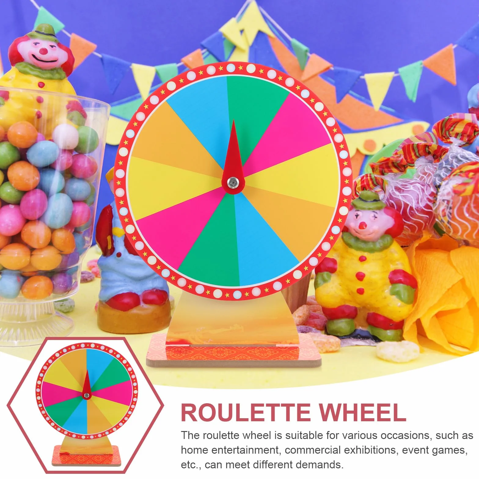 Rueda para Premios con Soporte de Escritorio - Ruleta de la Fortuna para Fiesta - Juego Suerte para Carnaval