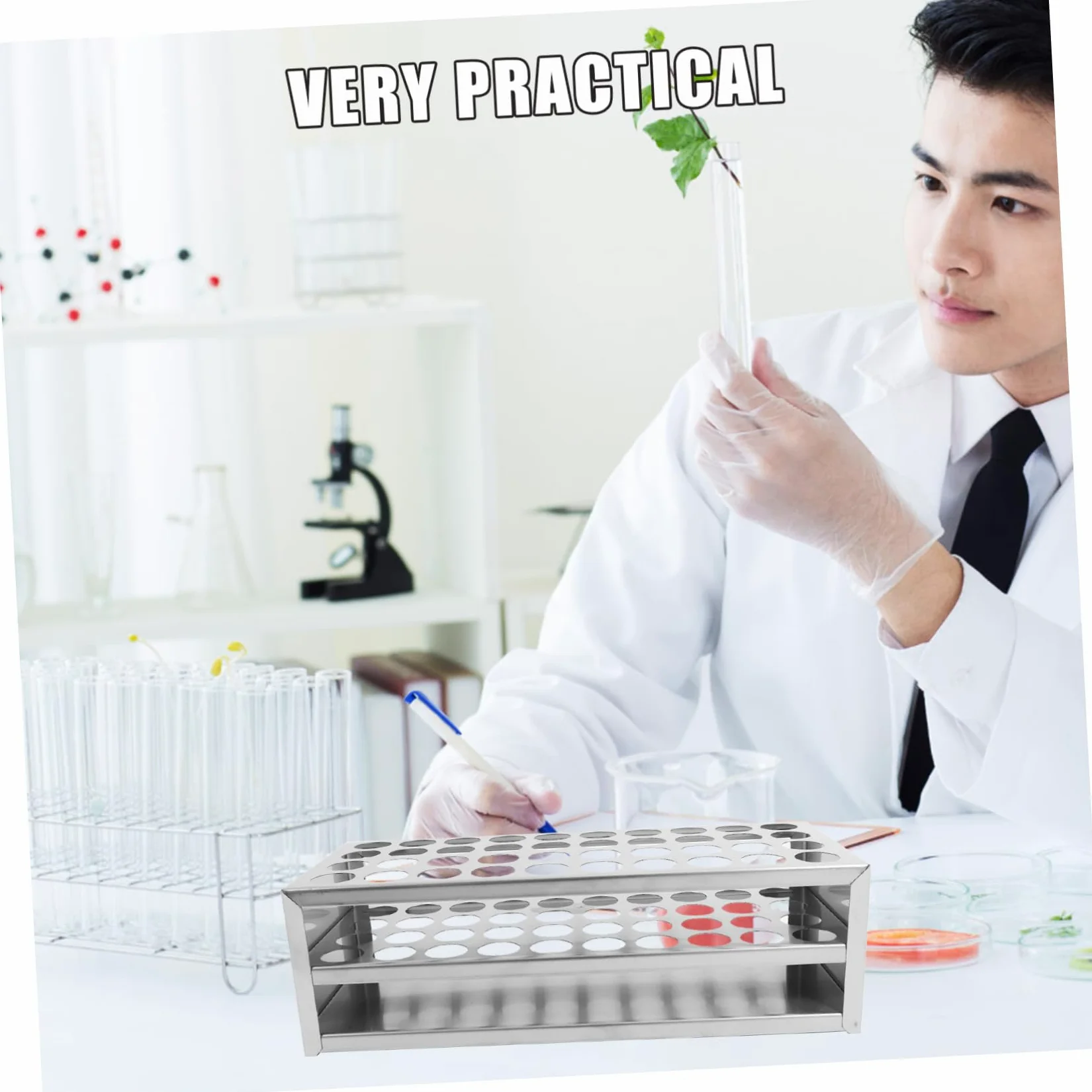 iplusmile 4piezas Gradilla Para Tubos De Ensayo Soporte De Almacenamiento Para Laboratorio Compatible Tubos De Estable y Versátil Para Experimentos Científicos