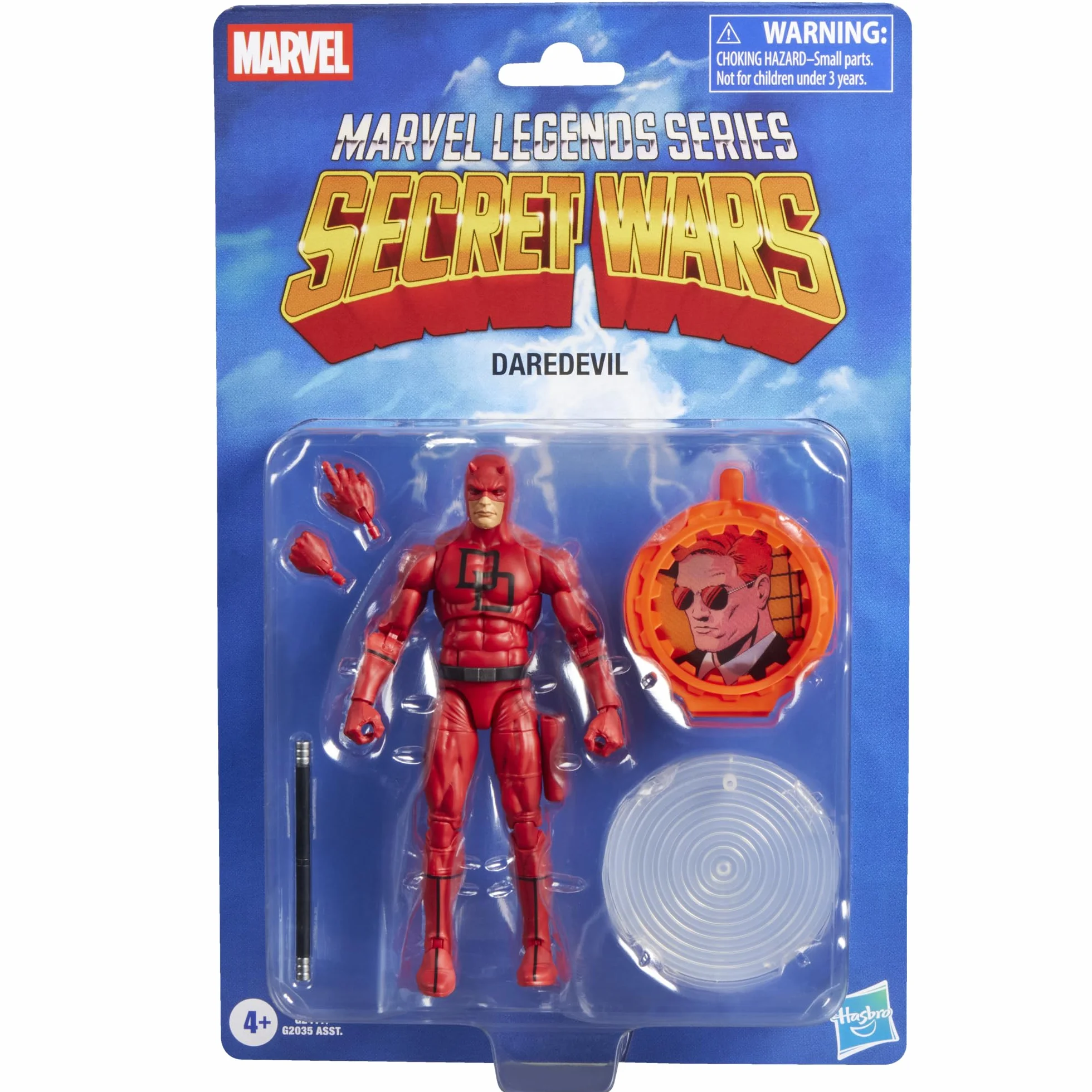 Marvel Legends Series Secret Wars Daredevil Figura Retro Coleccionable 15 cm Escudo Lenticular Inspirada Cómics Marvel