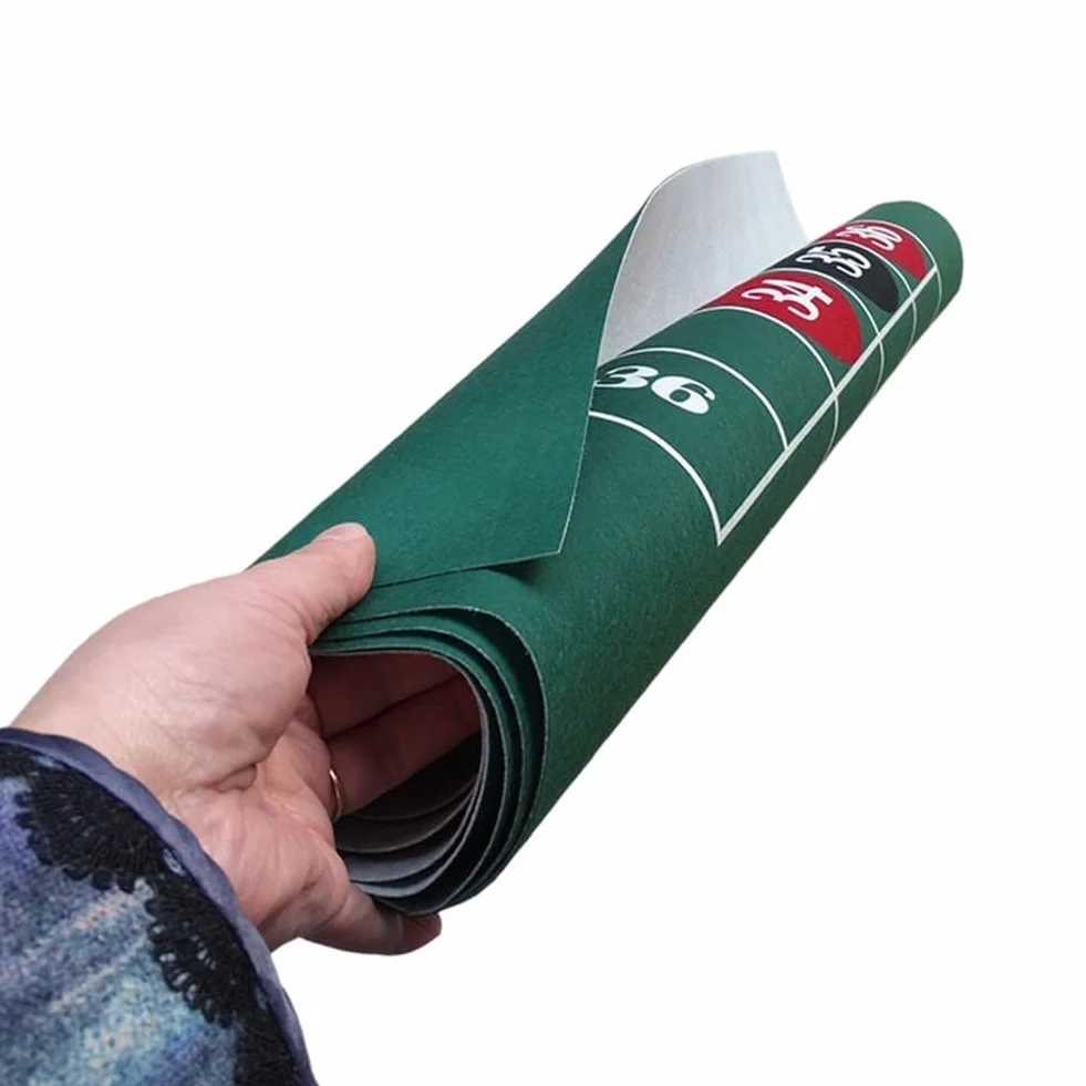 Tapete de Ruleta Portátil 180x90 cm para Juegos de Mesa y Dados