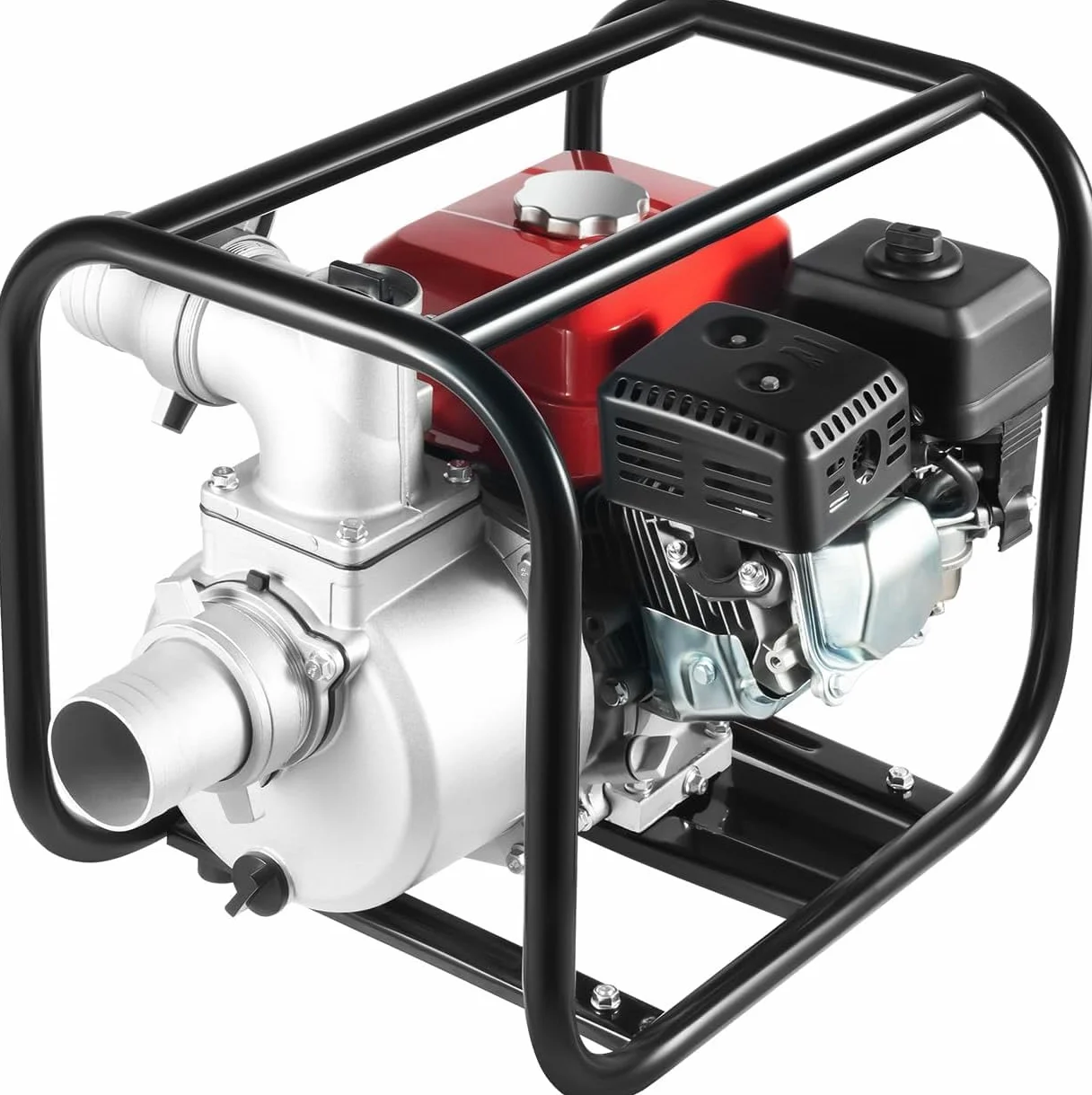 Bomba de agua de motor de gasolina de 7,5 CV, 35,000 L/H y altura de extracción de 30 m, bomba de transporte de agua con conexión de 3,5 pulgadas, motor de 4 tiempos, bomba de agua sucia con manguera