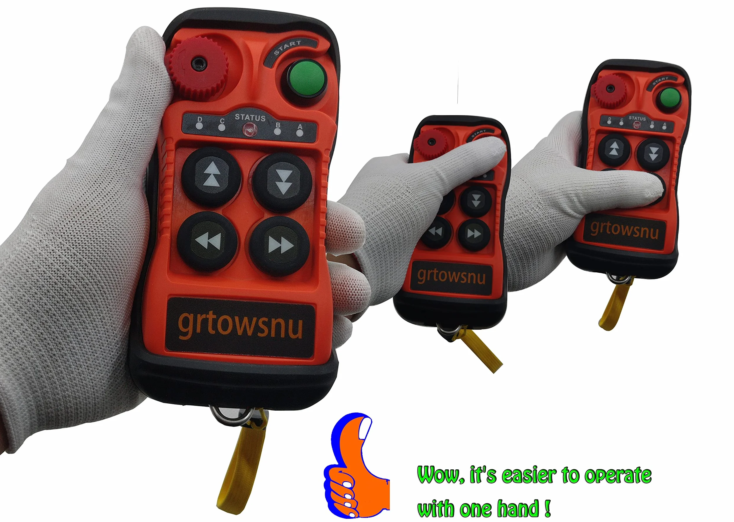 220V 4 Botones Industrial Inalámbrico Control Remoto Polipasto Eléctrico Cabrestante Elevador Puente Grúa Remolque de camión Remolque basculante Transmisor y receptor | Control inalámbrico para polipasto eléctrico, remolque, 4 botones de canal