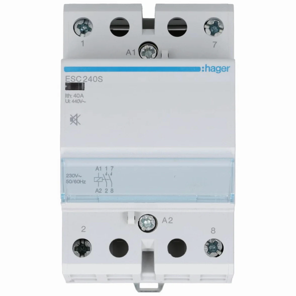 Hager ESC240S Contactor Silencioso, 40A, 2NA, 230V