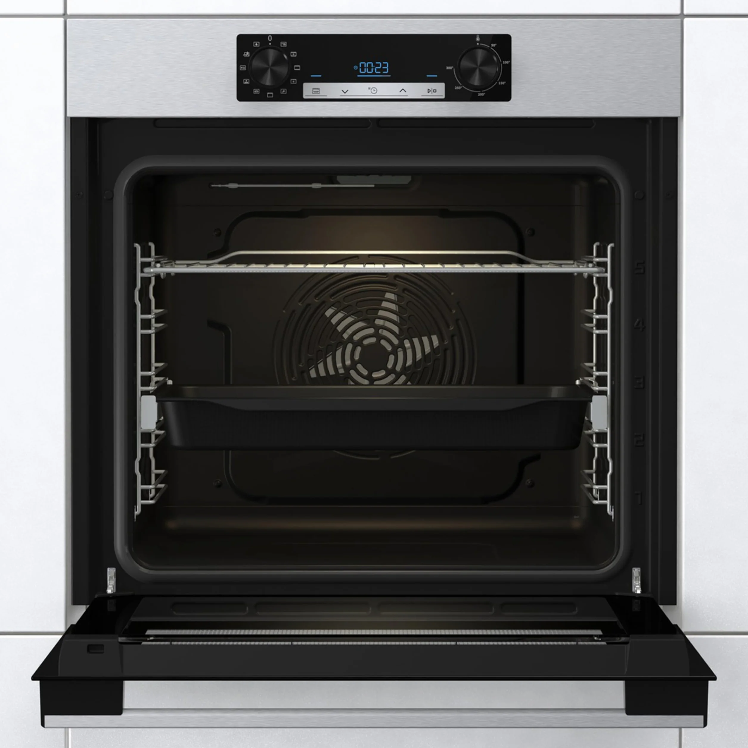 Hisense Horno Hidrolítico 77L Clase A Guía Telescópica Doble Grill Inox