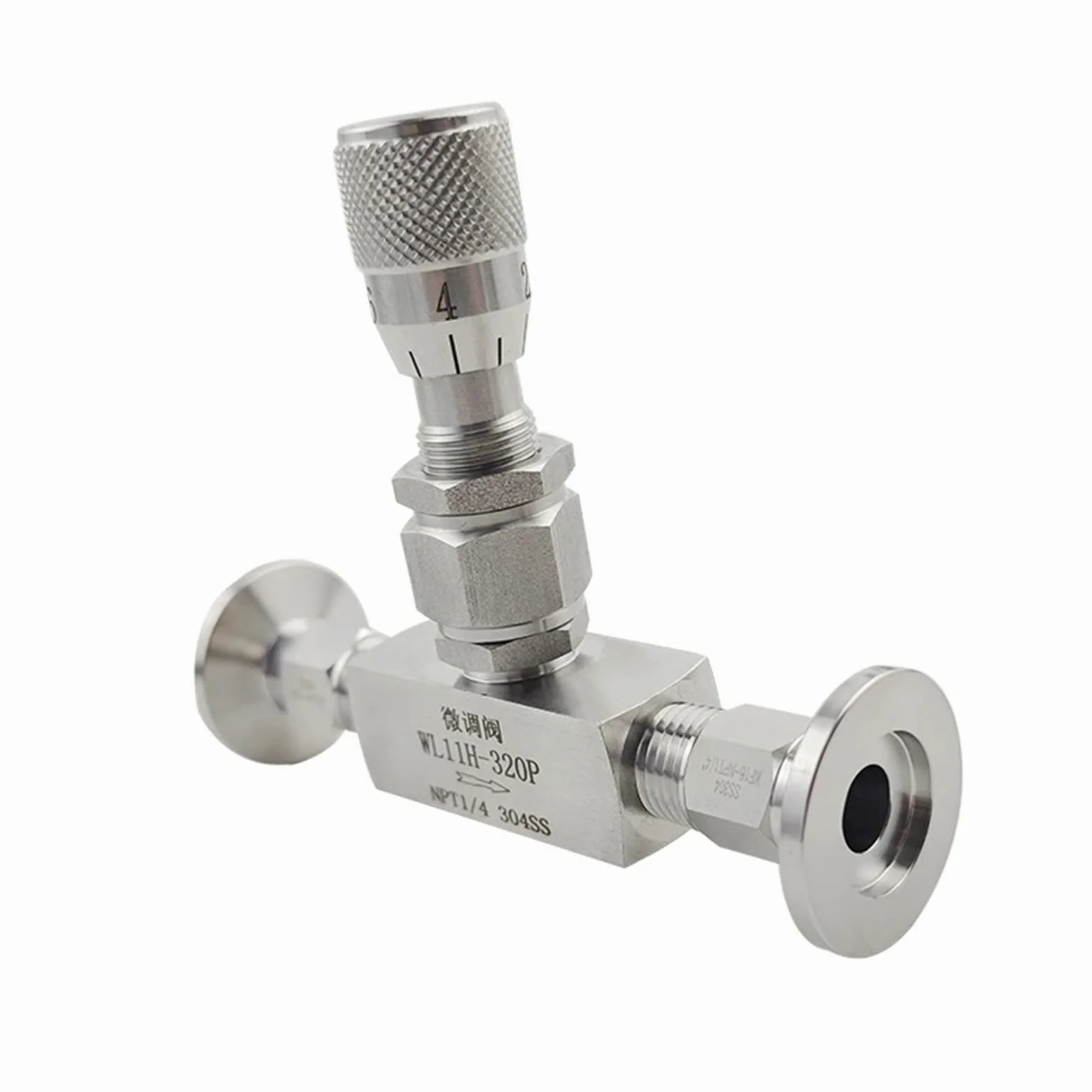 Válvula de aguja de vacío KF16 KF25 KF40 KF50, controlador de válvula reguladora de flujo de microdosificación(KF40)