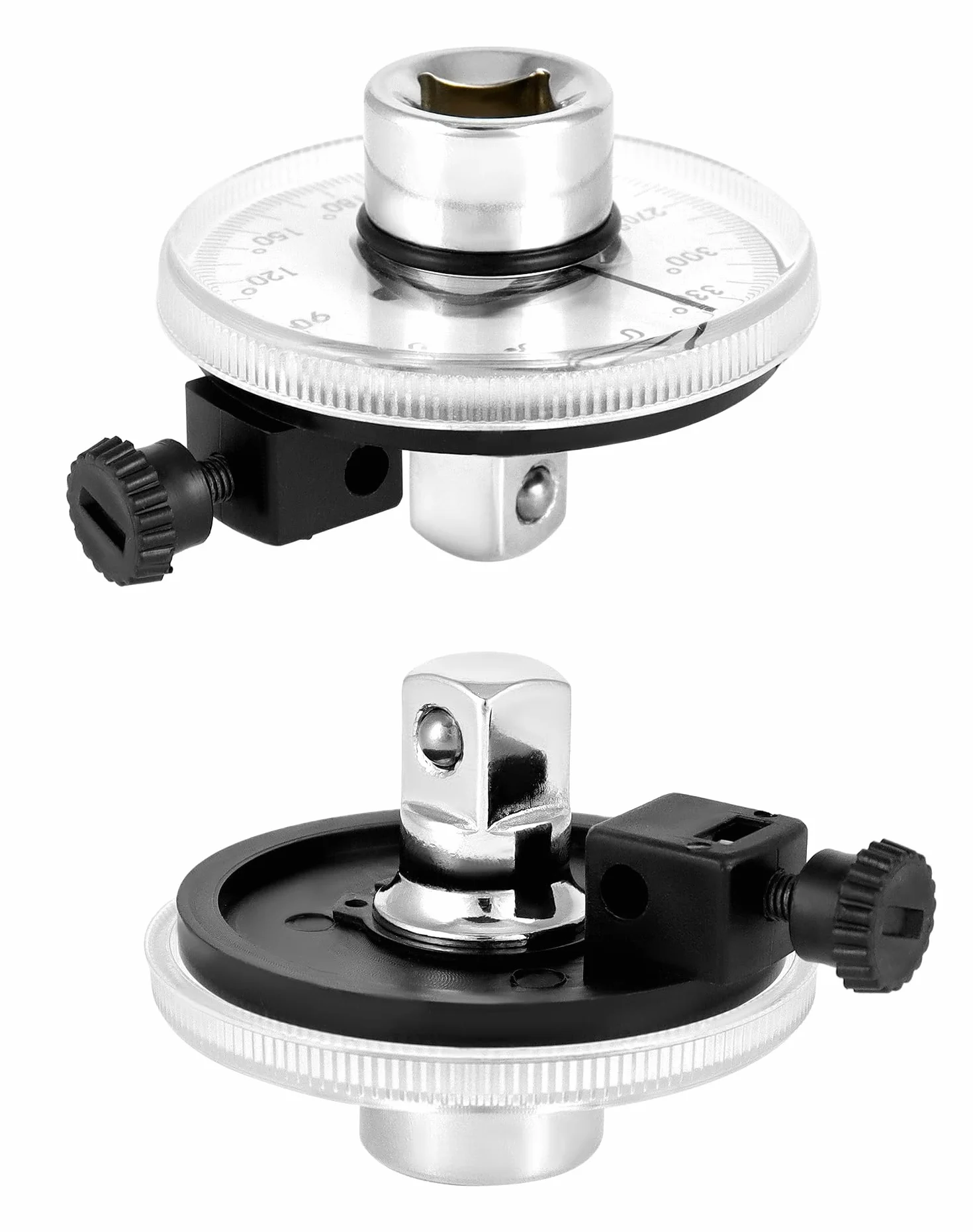 QWORK Medidor ángulo de torque 1/2" (12,5 mm) 360 grados para mecánicos automotrices