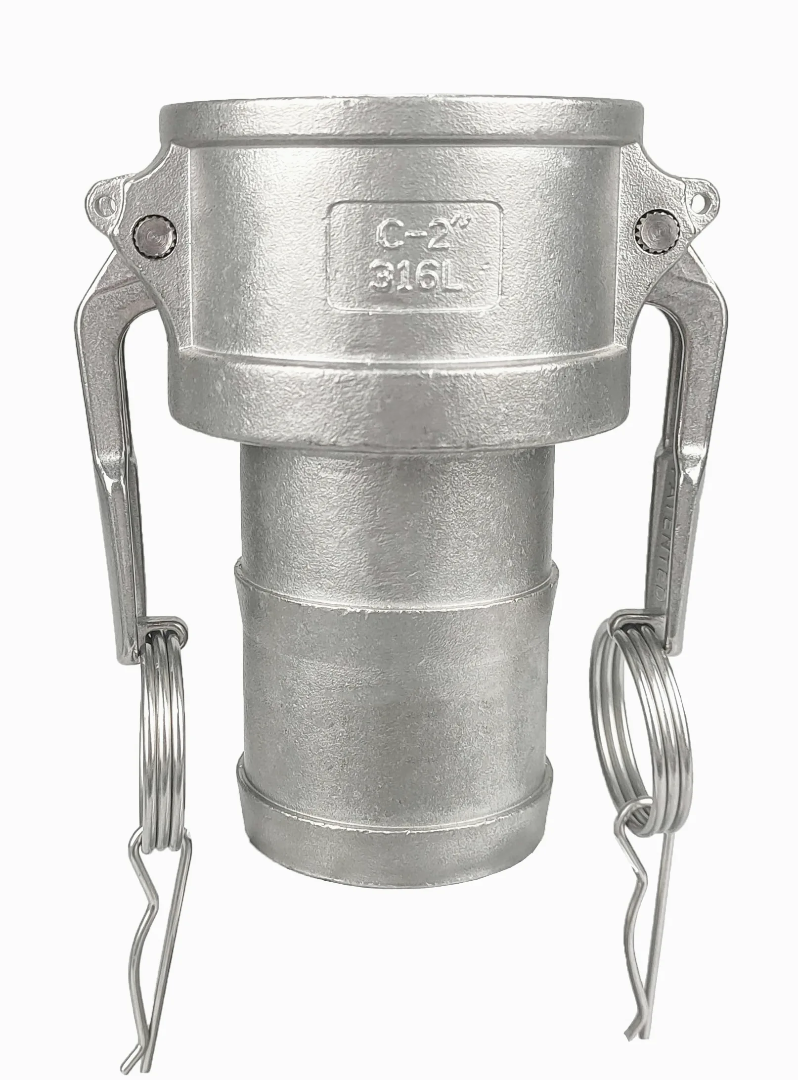 Kamlock Acoplamientos tipo C adaptador con boquilla de manguera (acero inoxidable, 4")
