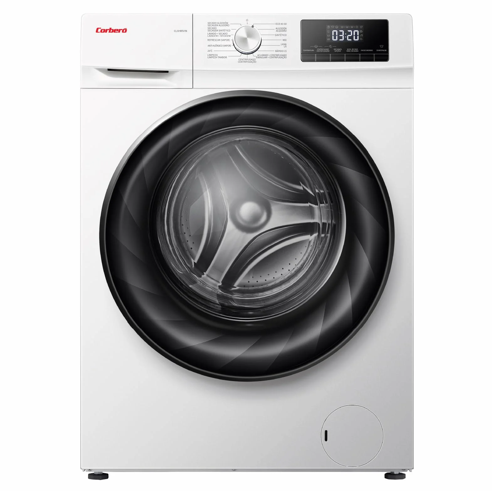 Corberó Lavadora Secadora Carga Frontal CLSH85VIN 8 kg 5 kg 1400 RPM Inverter Función Vapor Blanco