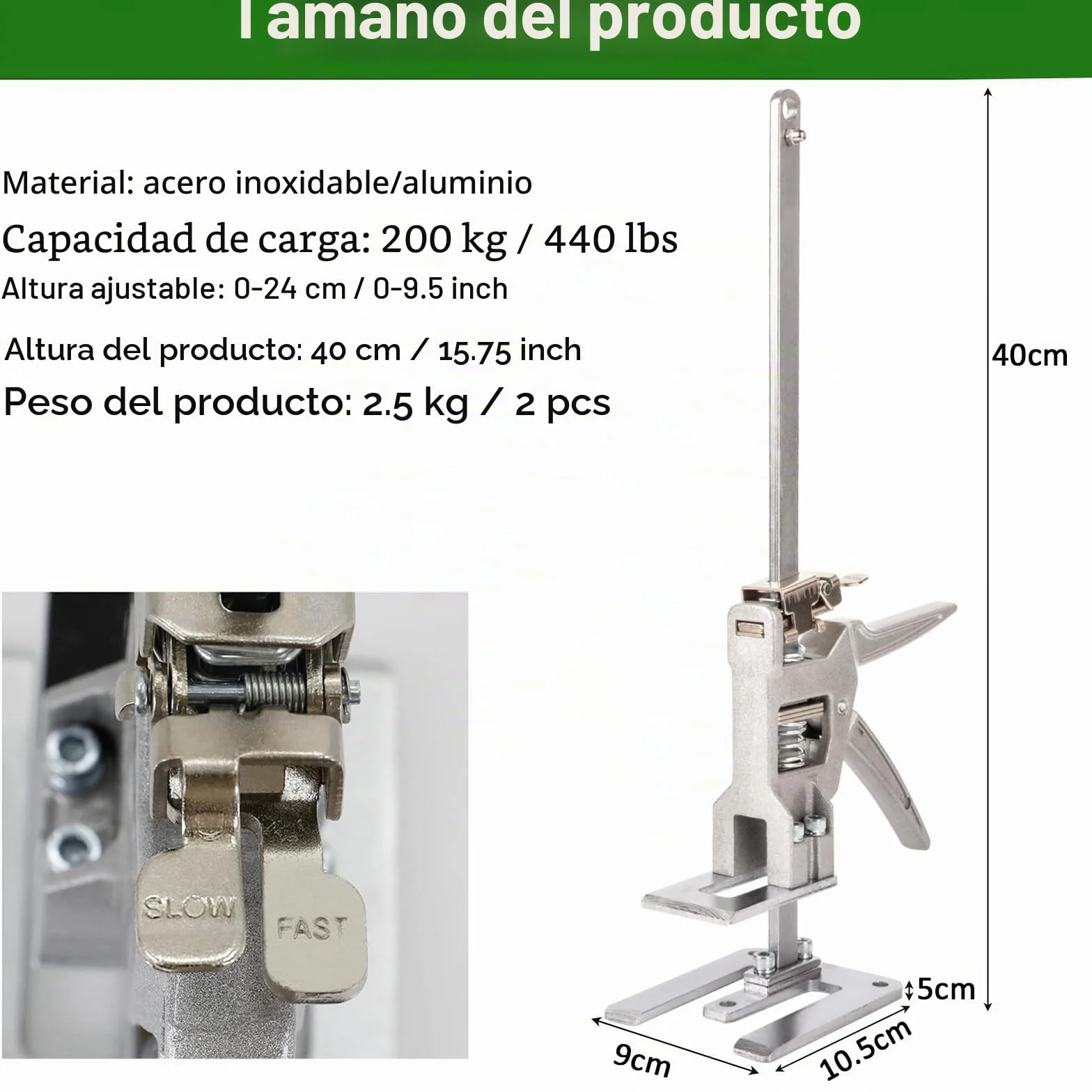 Brazo Ahorrador de Trabajo,2 piezas Elevador de Tablero de Puertas Duradero,Hasta 880 lbs/400 kg, Multifunción Levantador de Azulejos,Para Puertas,Armarios,Azulejos de Pared