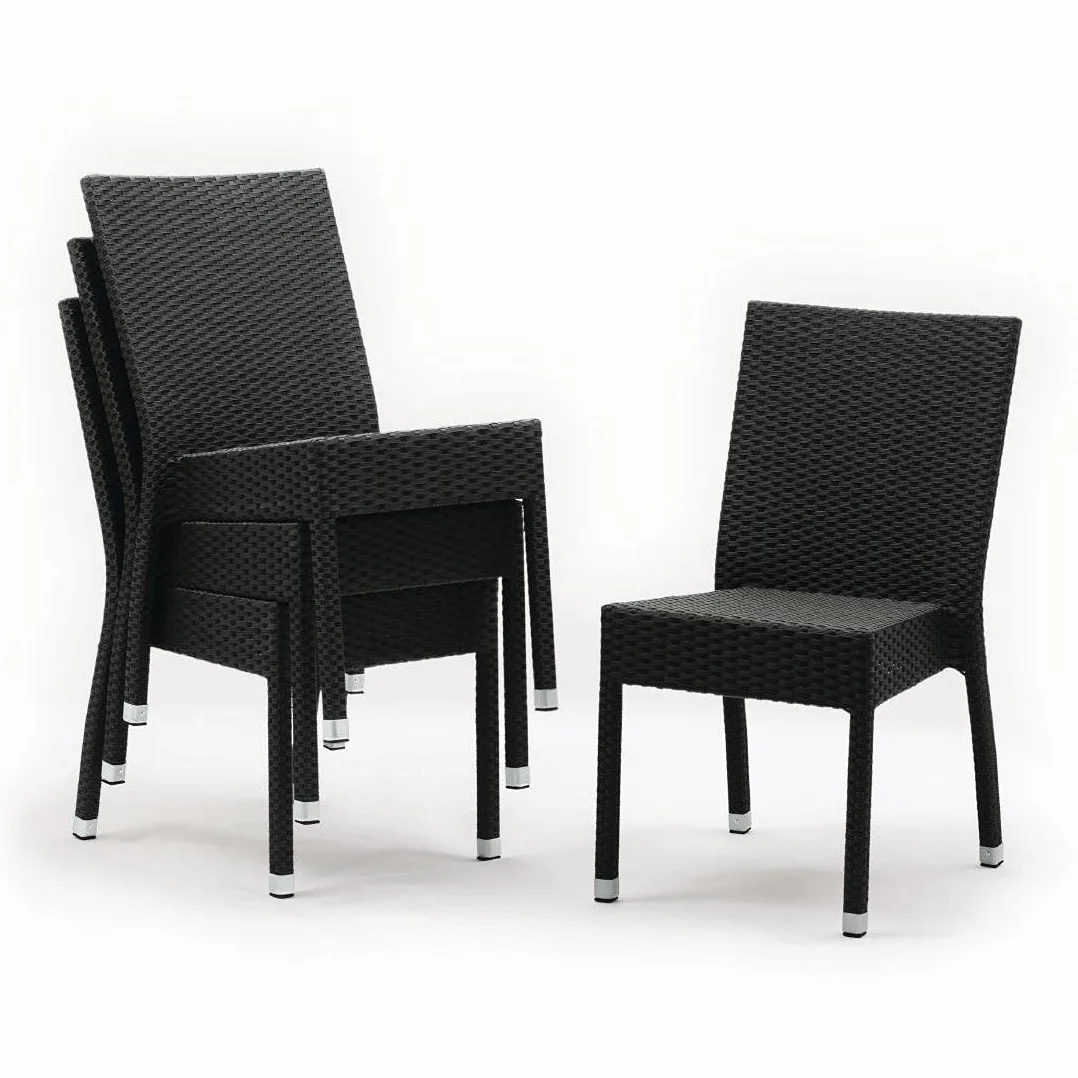 Bolero cf159 Mimbre Laterales Silla, carbón (Pack de 4)