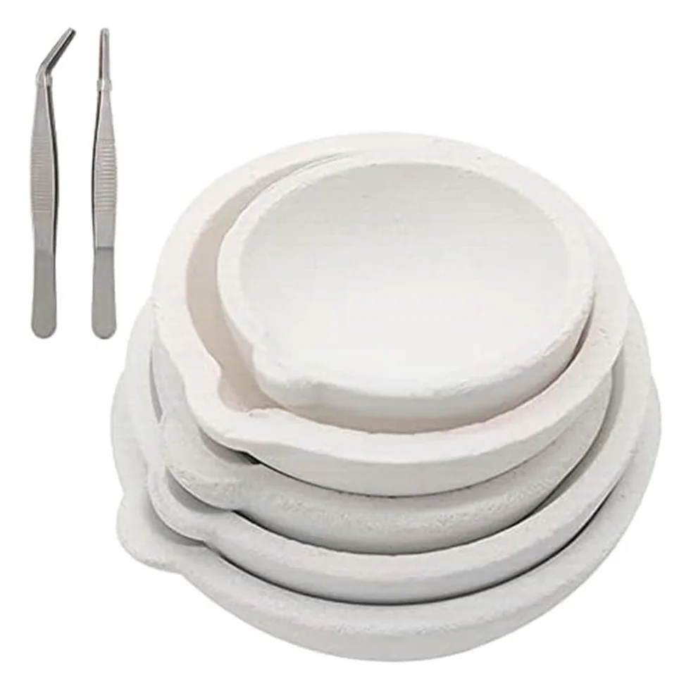 Crisoles de cuarzo cerámica 100-500g juego 7 piezas