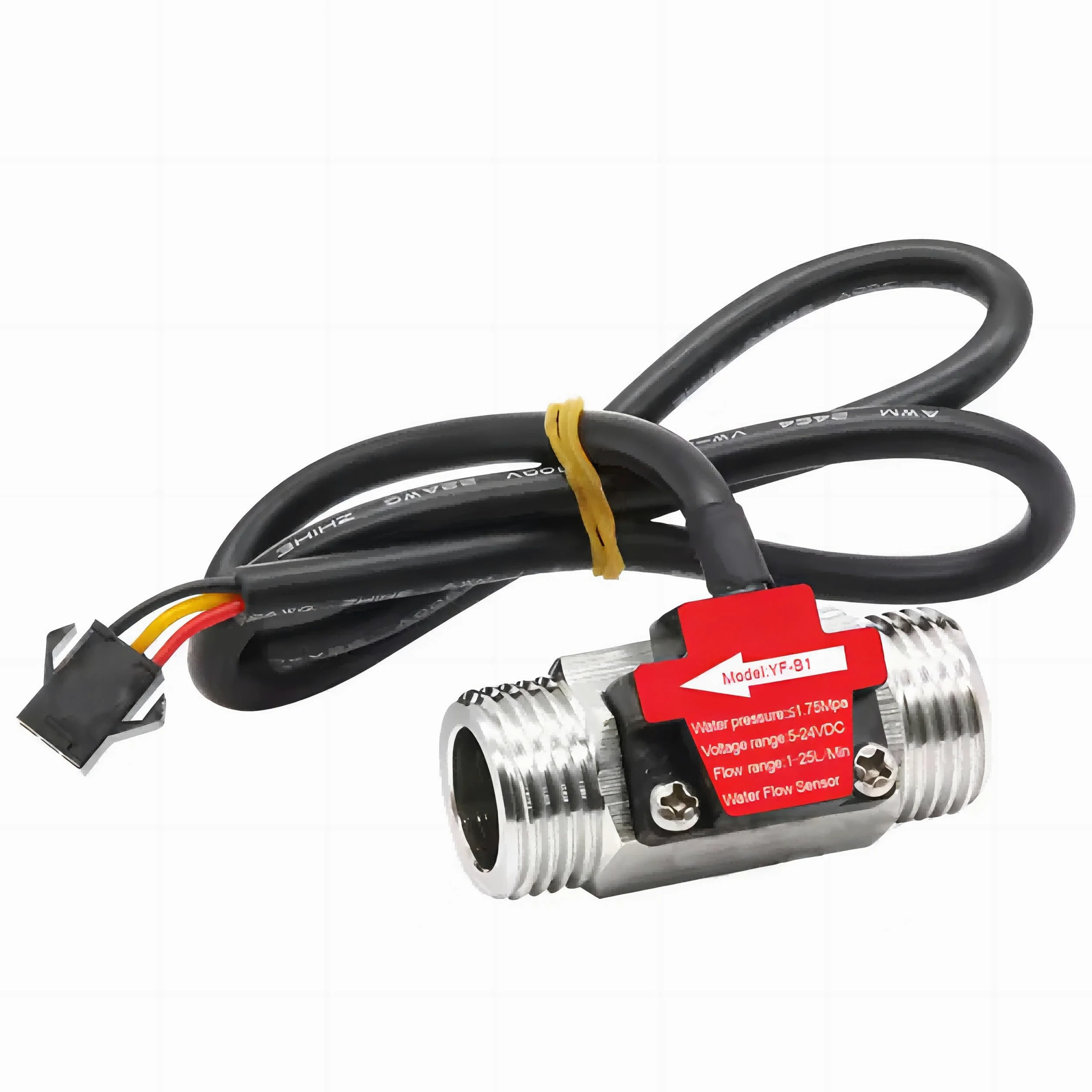 Sensor de flujo de agua de acero inoxidable de 1,27 cm, 1,75 MPa DC3,5 ~ 24 V NPN, sensor de interruptor de flujo de turbina