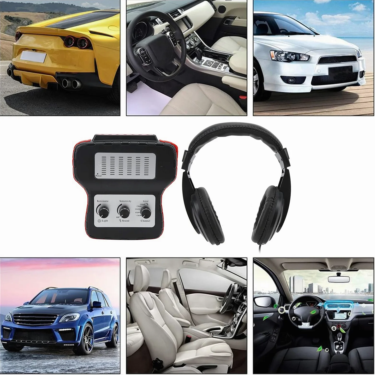 Probador De Ruido Automotriz, Multicanal 100Hz-10kHz Estetoscopio Electrónico De Coche De PVC ABS Confiable De Cobre Para Taller De Reparación