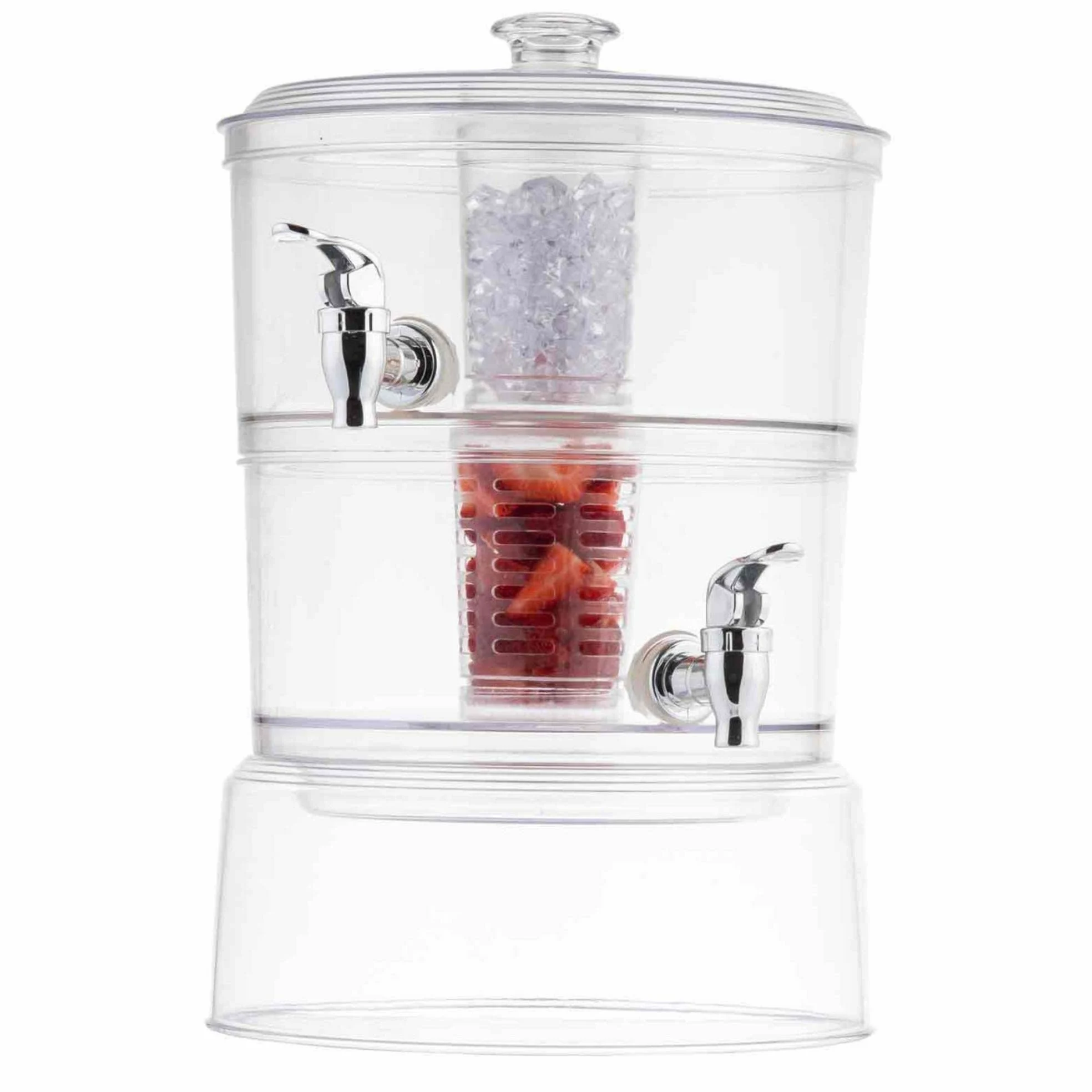 Tablecraft 10961 Dispensador de Bebidas apilable de Dos Niveles de 2 galón, Acrílica, Transparente