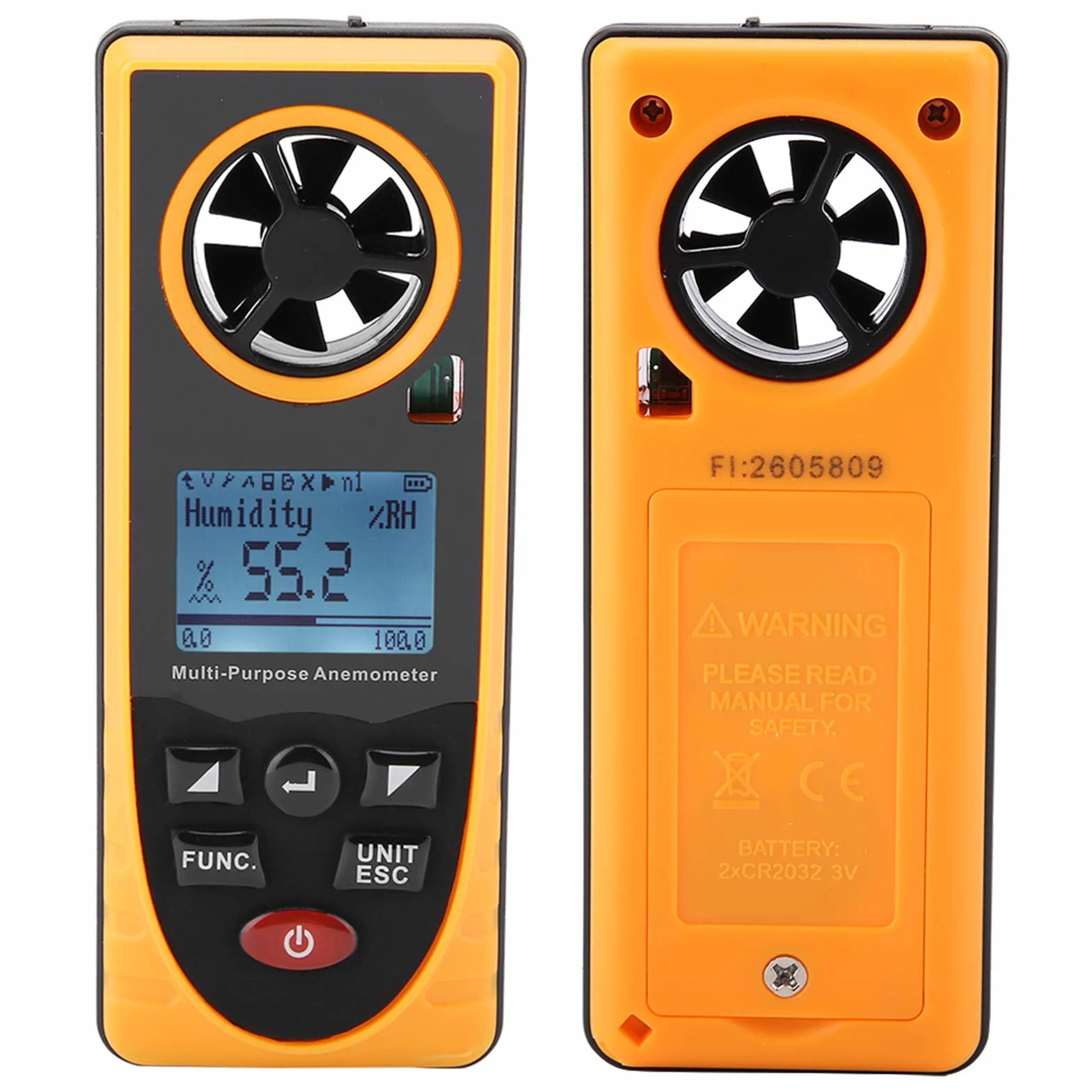 Anemómetro Digital GM8910 con Pantalla LCD Medidor de Velocidad del Viento