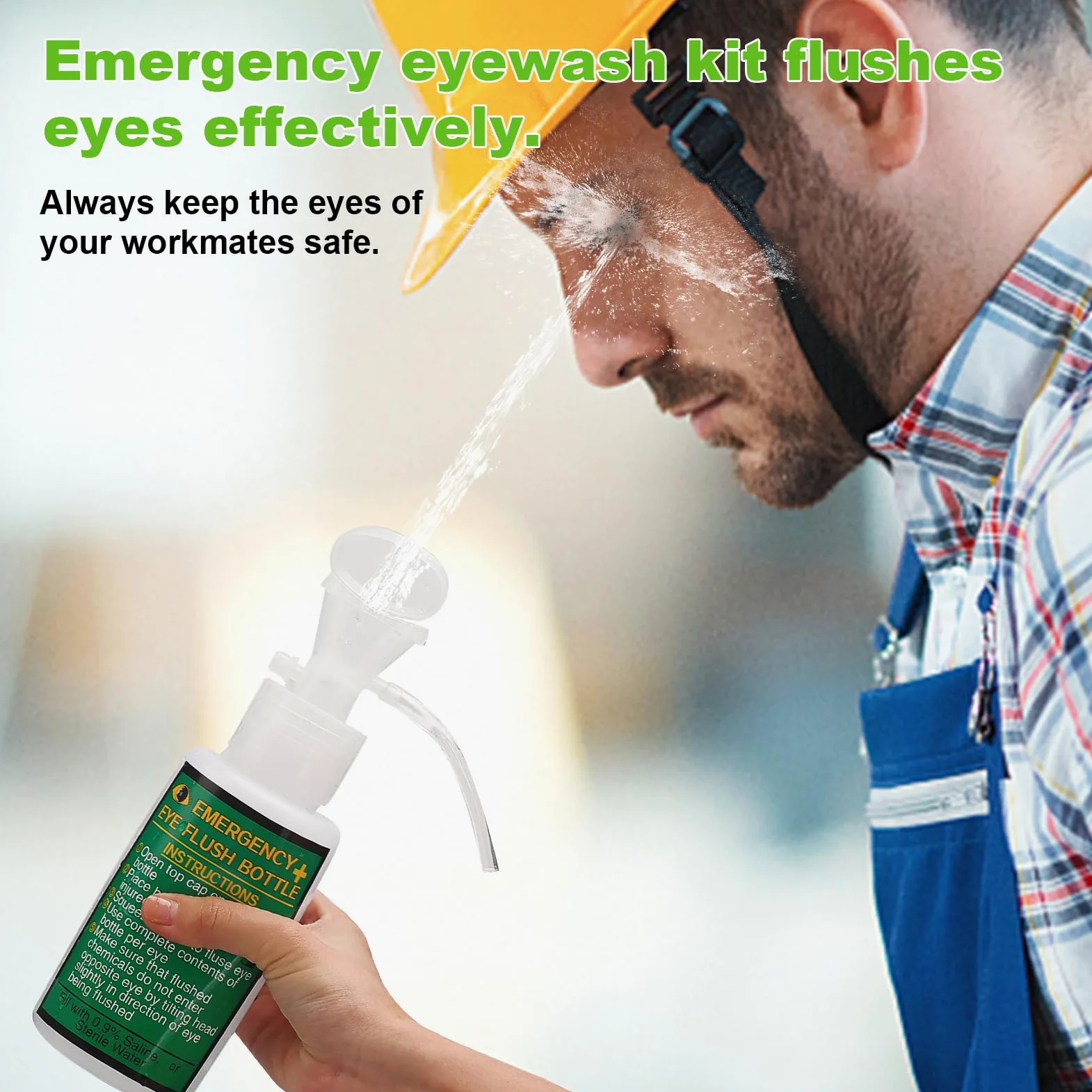 Botellas para enjuague de ojos portátiles (473 ml, 2 unidades, sin solución de enjuague para los ojos