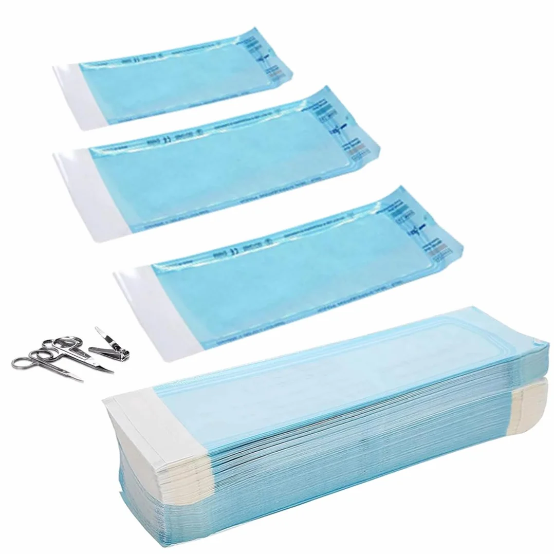 Bolsas de Esterilización Autoadhesivas 150 Uds para Herramientas Dentales, Tatuajes o Manicura