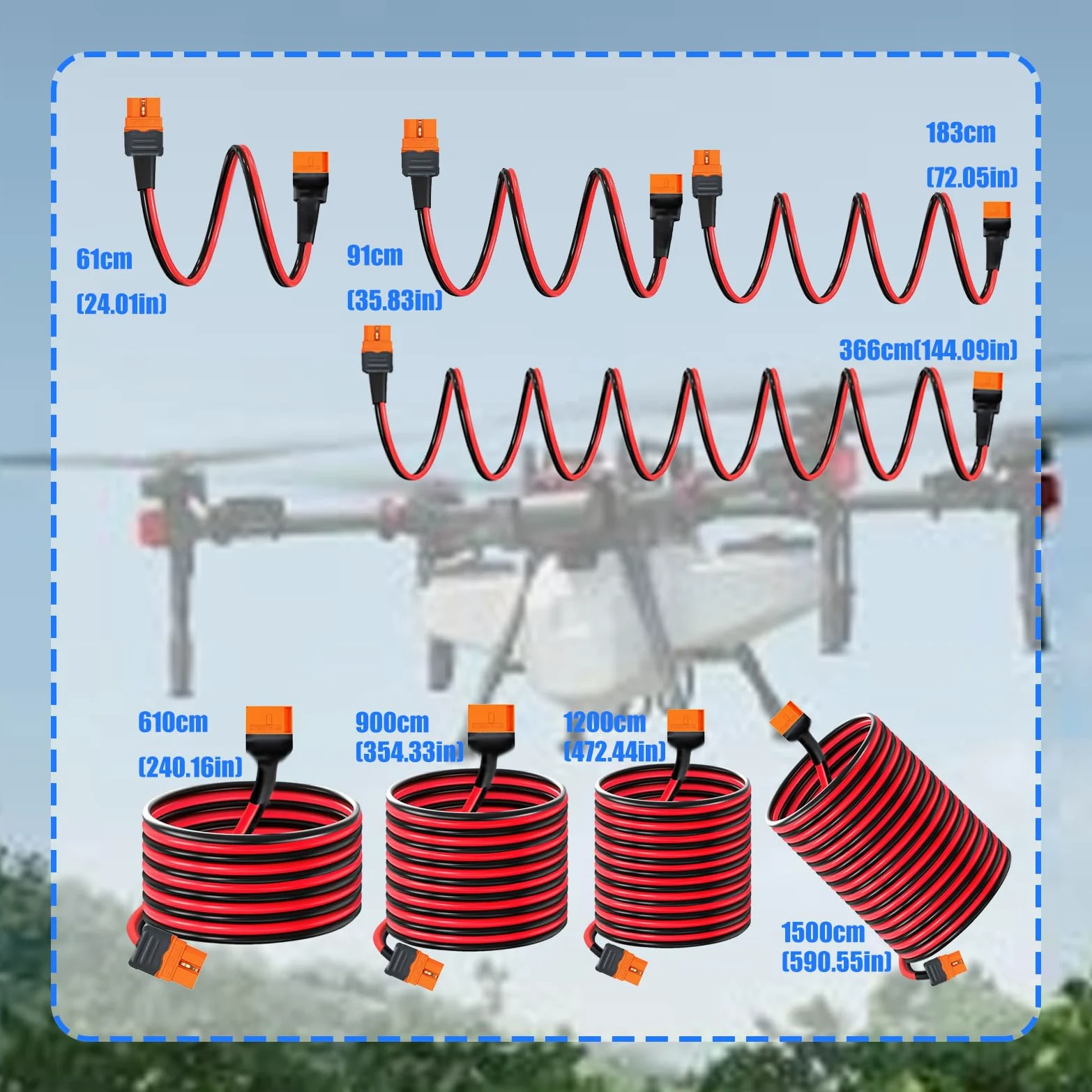 XT60i - Cable de extensión macho a hembra, solución de alimentación para modelos de control remoto, accesorios de panel solar