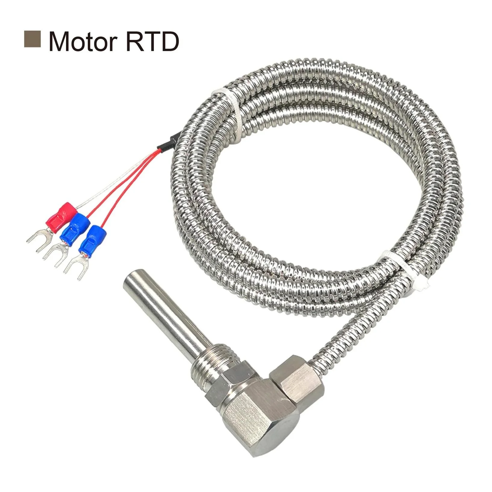 Capteur de température Sensor de Temperatura del cojinete del Motor, sonda RTD PT100, Sensor de Temperatura roscado en Forma de L, sonda Industrial de Acero Inoxidable(Pt100 4M)